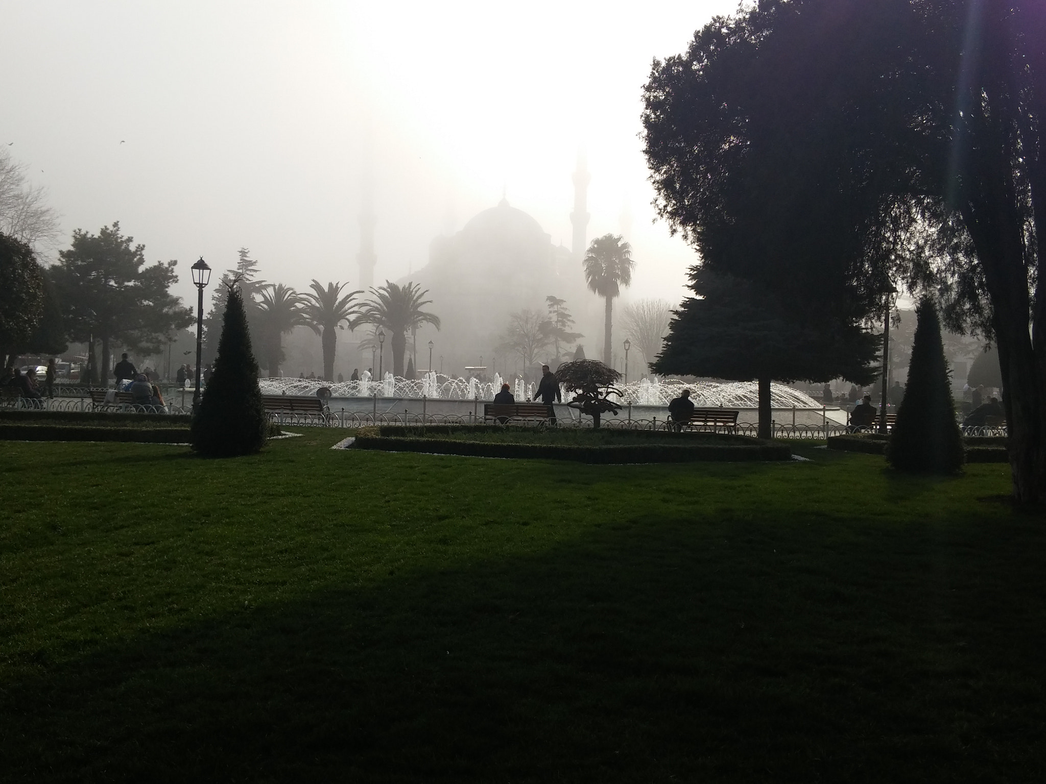 LG G Pro2 sample photo. Blue mosque in haze photography