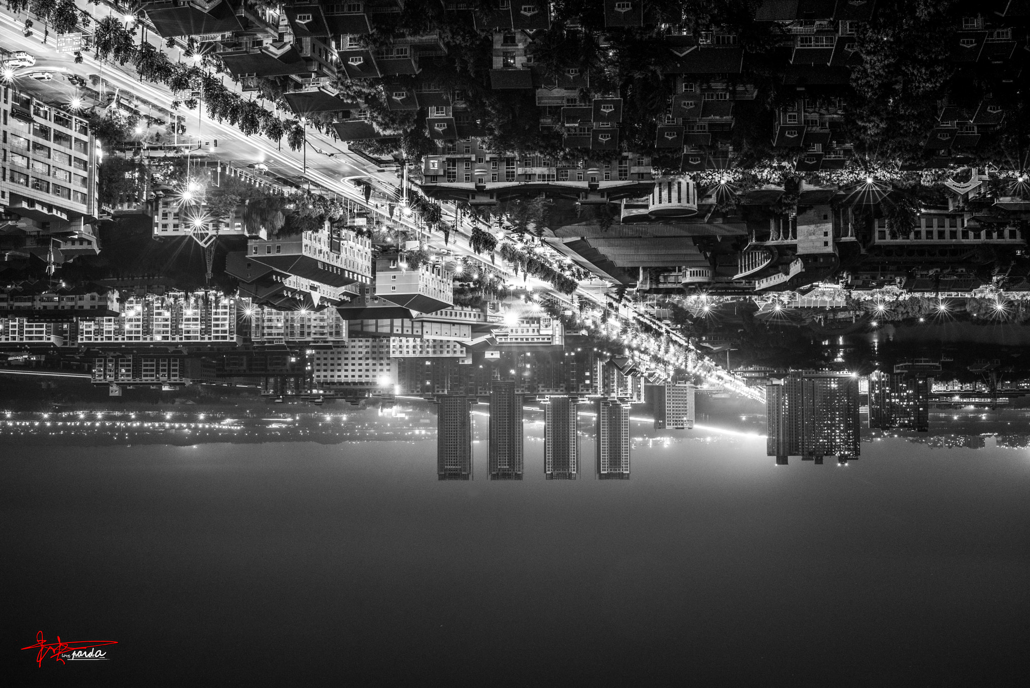 Nikon D610 + Sigma 50mm F1.4 EX DG HSM sample photo. 城市夜景，颠倒黑白 photography