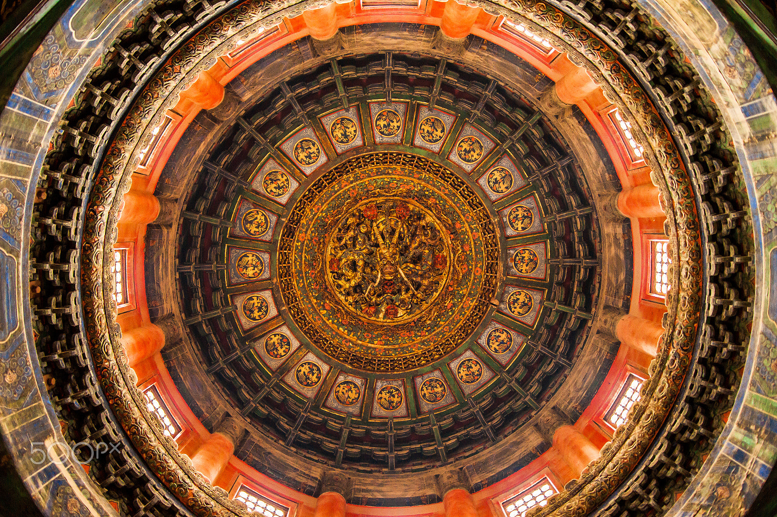 Sony Alpha DSLR-A900 sample photo. Zao jing ceiling（藻井） photography