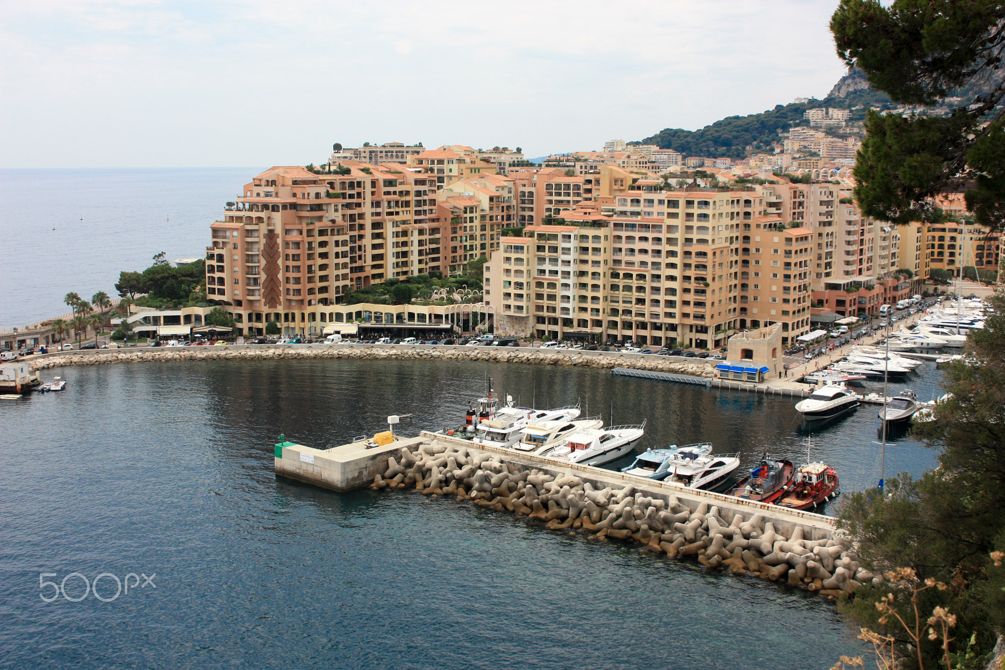 View Monaco neighborhoods. The beautiful Mediterranean Coast. Cote d'Azur