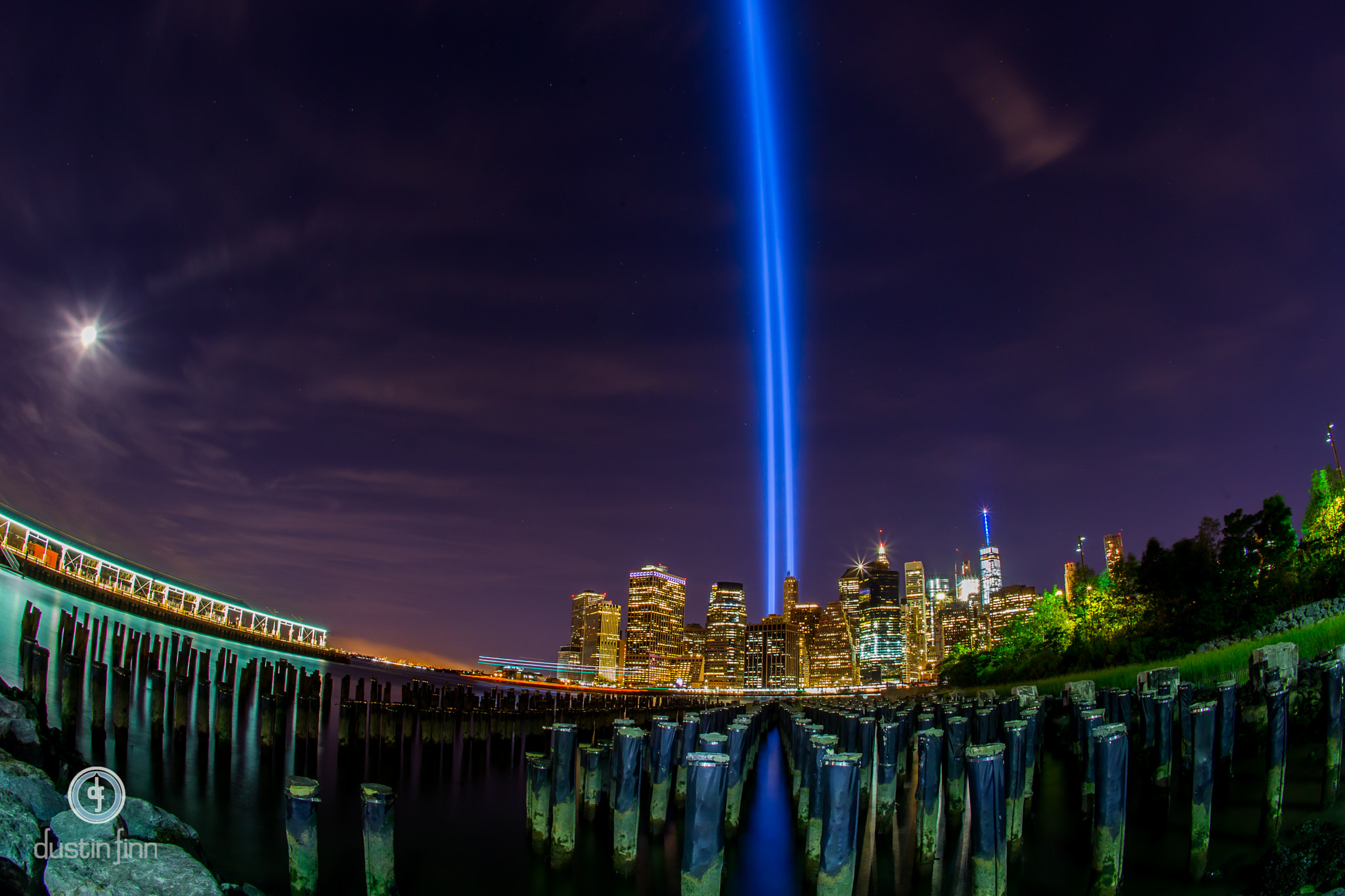 Canon EOS-1D X + Canon EF 15mm F2.8 Fisheye sample photo. From moon to lights photography