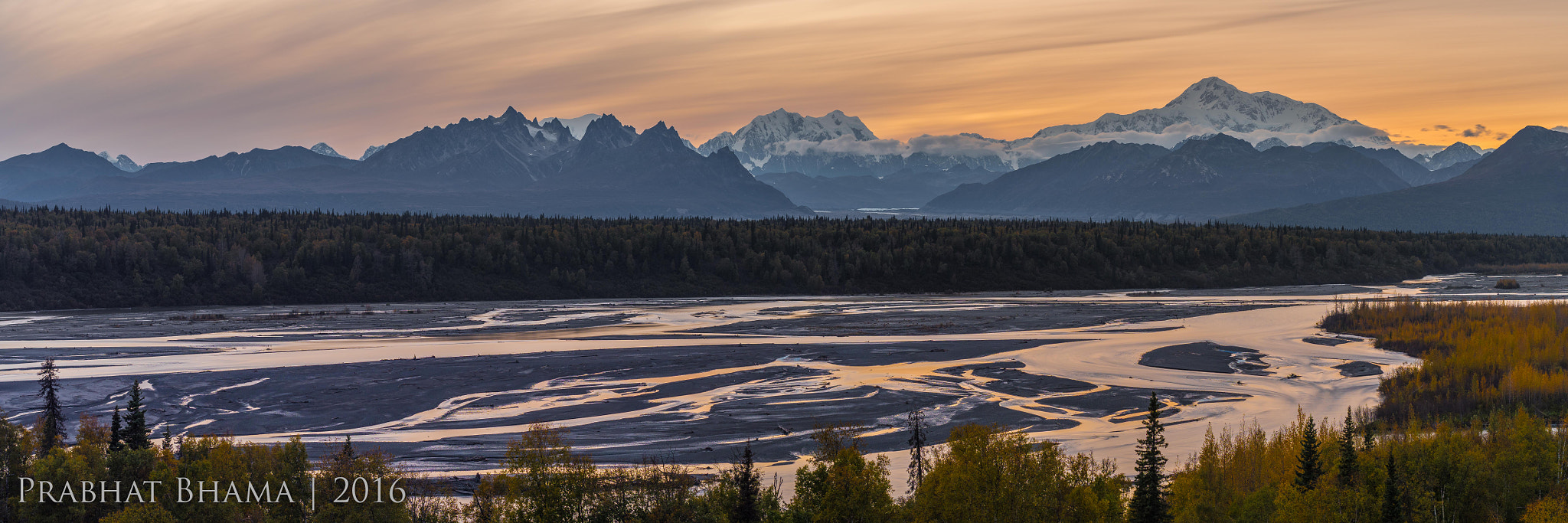 Nikon D500 + Sigma 50mm F1.4 DG HSM Art sample photo. Sunset over denali and the alaskan range photography