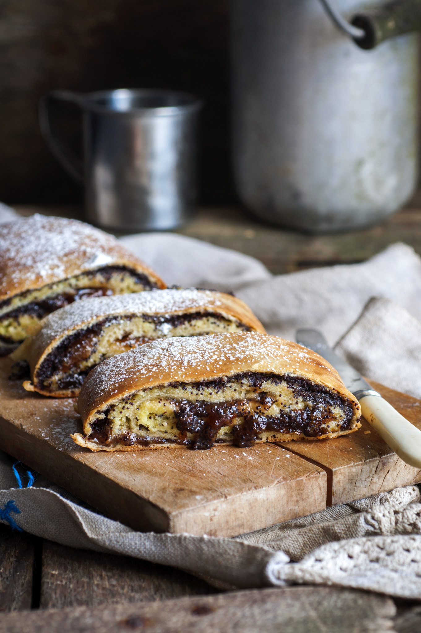Nikon AF Micro-Nikkor 60mm F2.8D sample photo. Yeast roll (strudel) with cottage cheese, jam and poppy seed filling photography