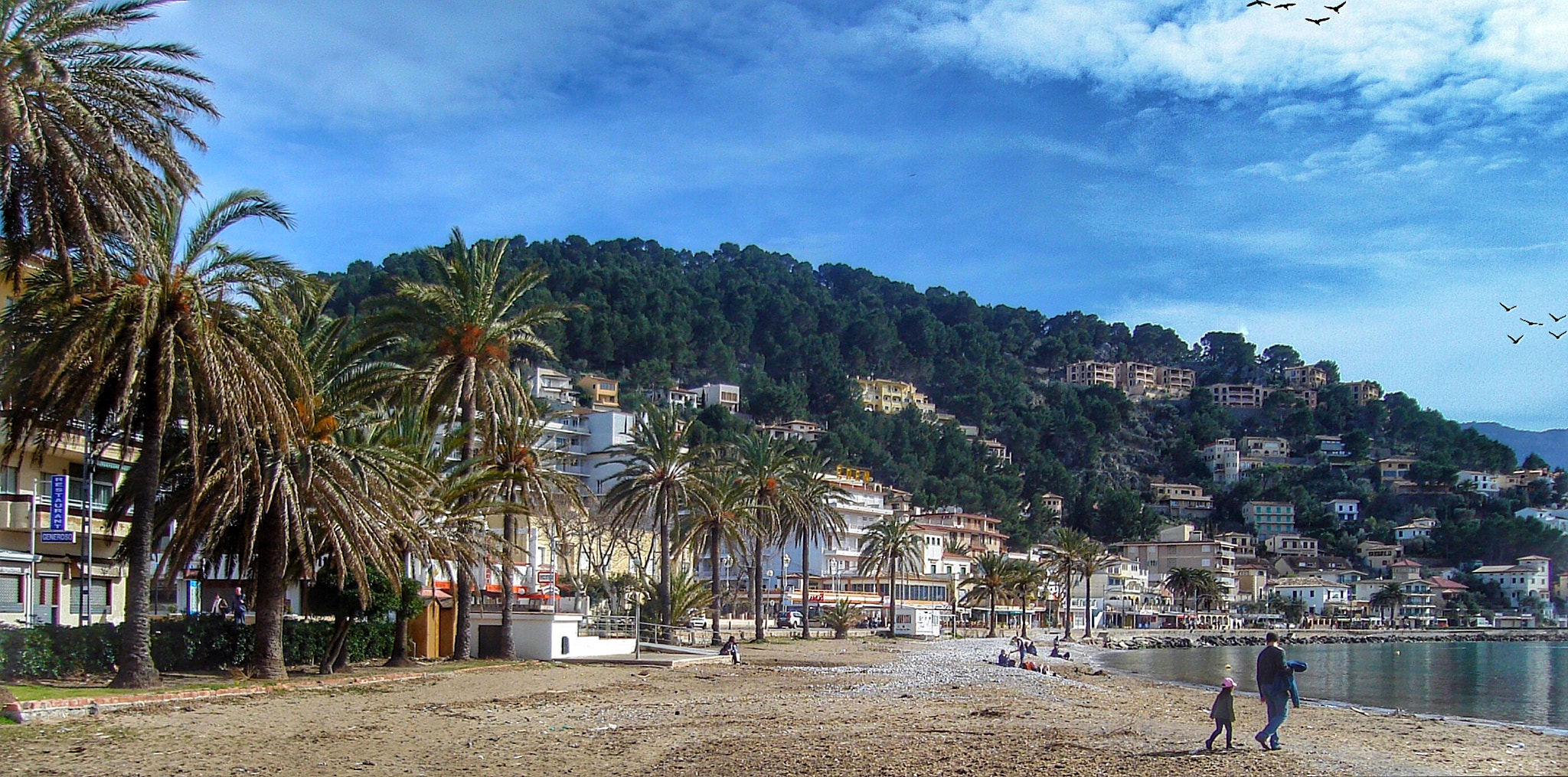 Sony DSC-S600 sample photo. Padre e hija paseando en el puerto de soller photography