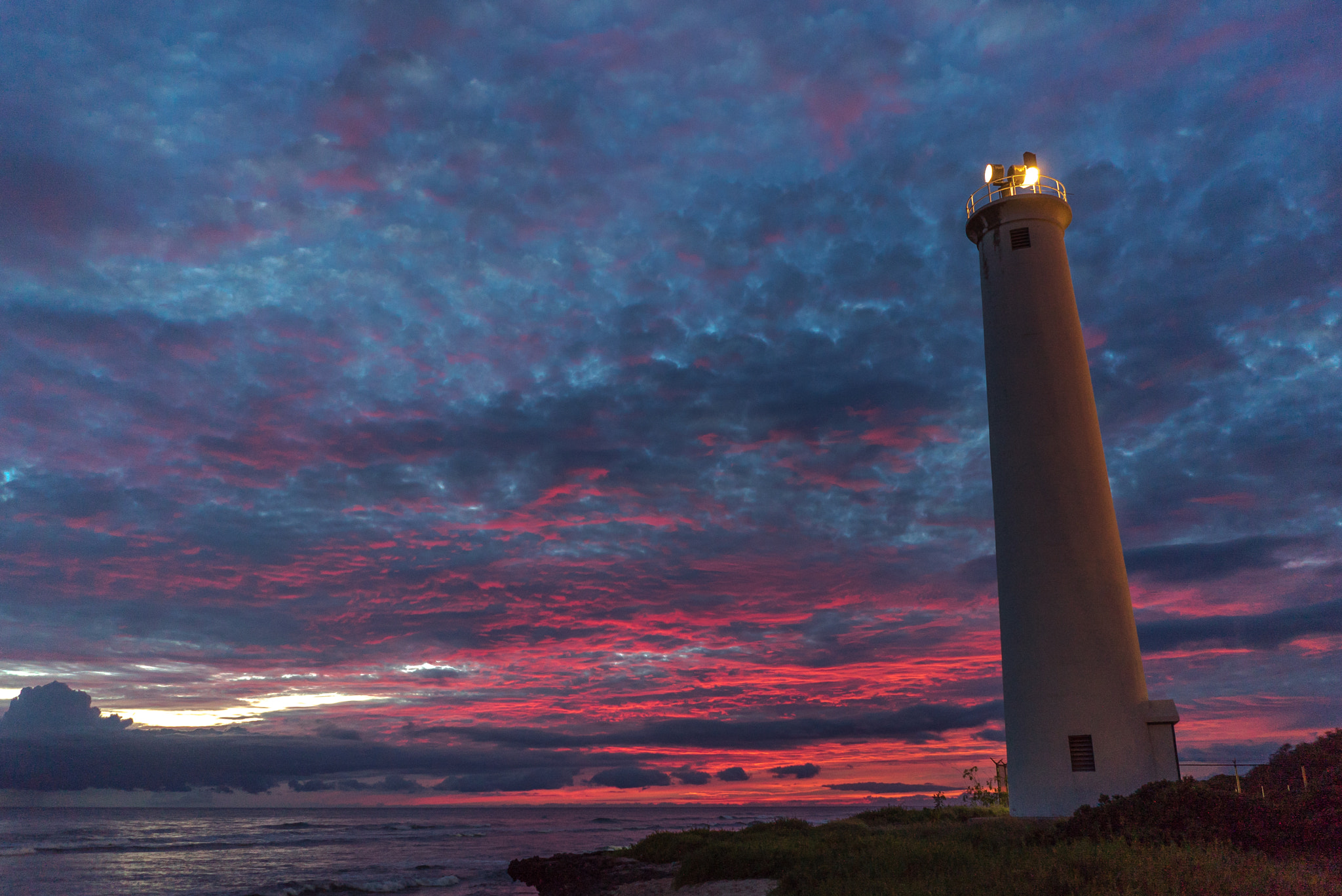 Sony a7S sample photo. Lighthouse after sunset photography