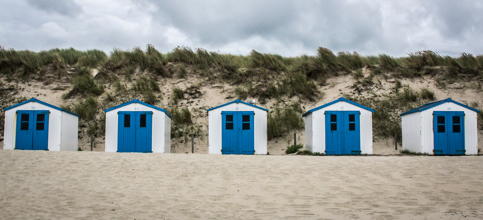 Sony SLT-A55 (SLT-A55V) sample photo. Panorama of dutch beach houses photography