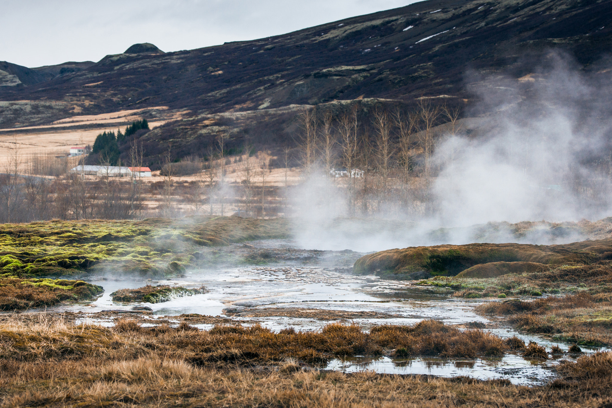 Sony 70-400mm F4-5.6 G SSM II sample photo. Geothermal swamp in icelandic nature photography