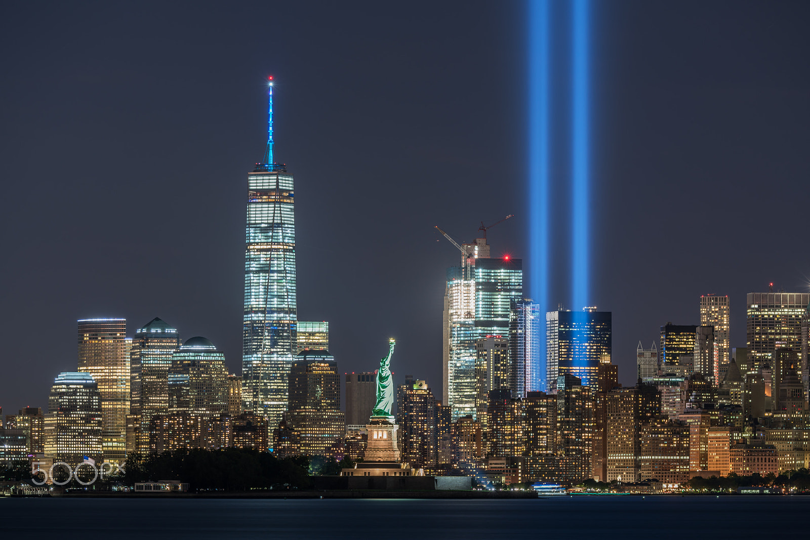 Sony a7R II + Canon EF 70-200mm F2.8L IS II USM sample photo. 9/11 tribute in lights photography