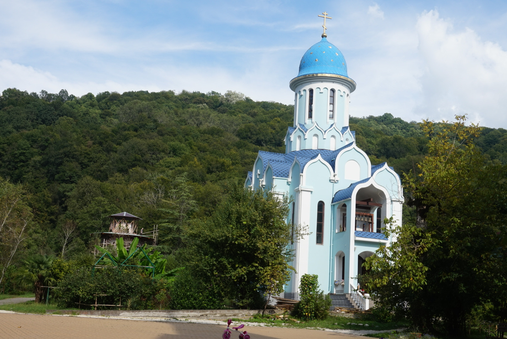 Sony Alpha QX1 sample photo. Holy trinity st. george monastery photography