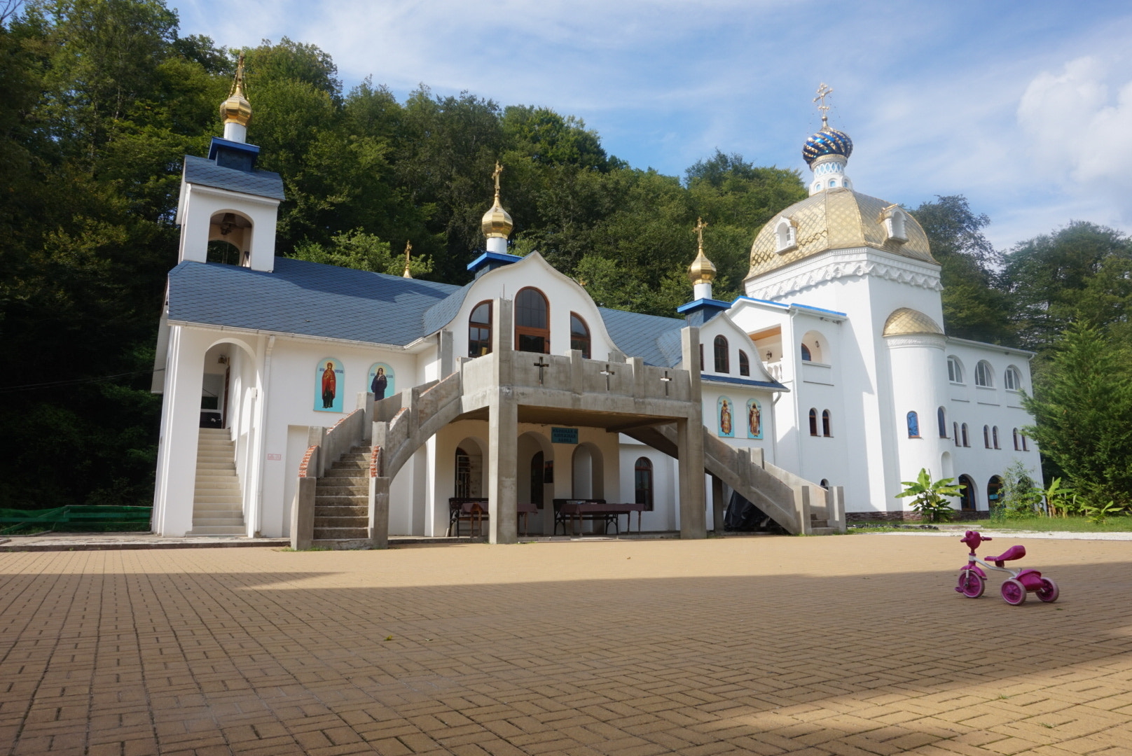 Sony Alpha QX1 sample photo. Holy trinity st. george monastery photography