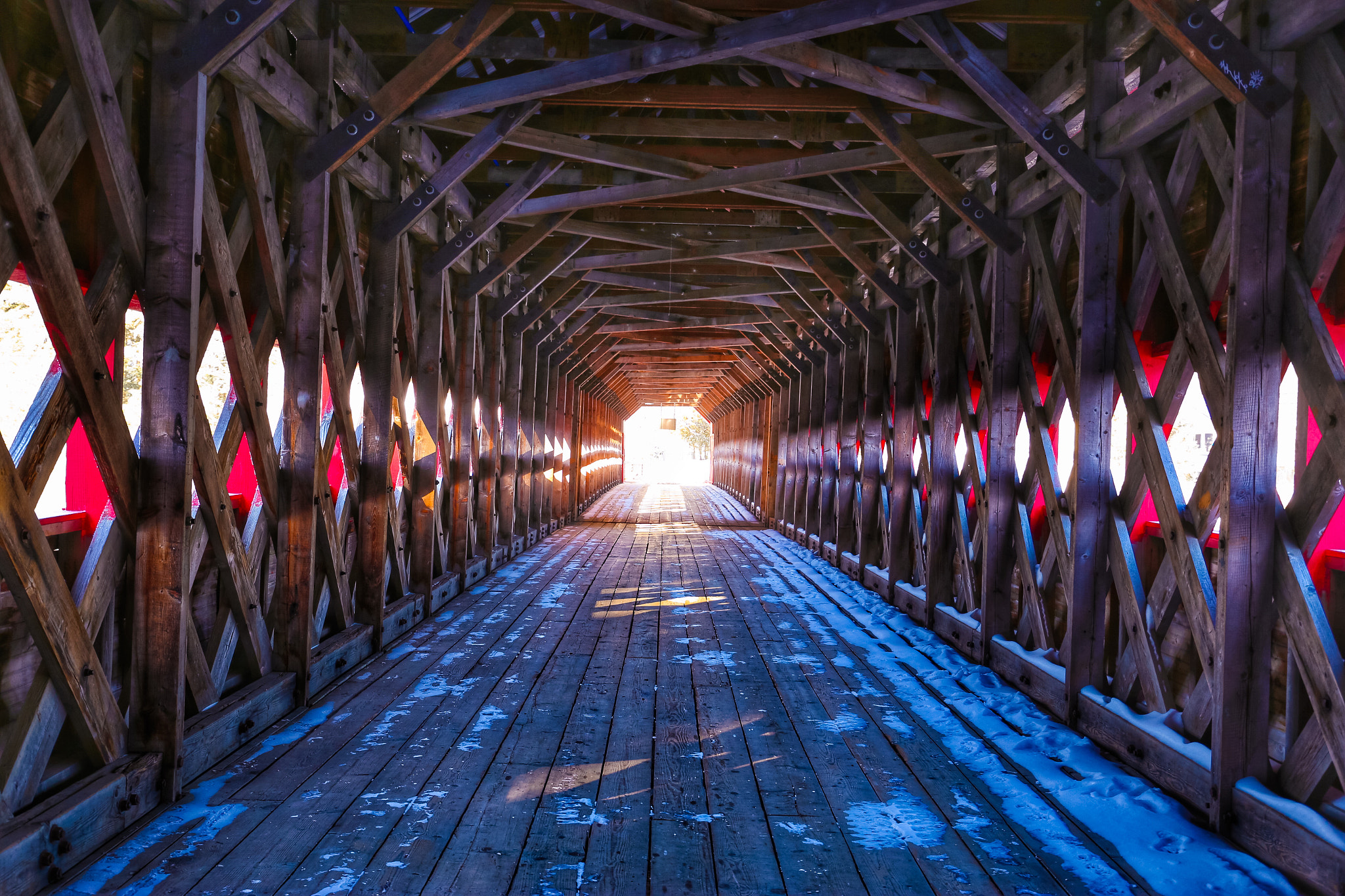 Canon EF 24-105mm F3.5-5.6 IS STM sample photo. Wakefield, quebec bridge in winter. photography