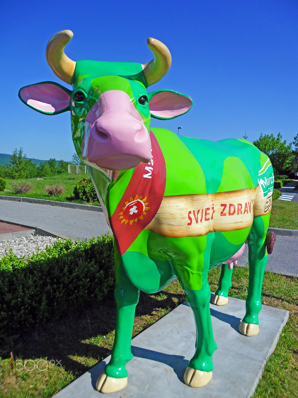 Samsung ES30/VLUU ES30 sample photo. Colourful cow,mascote of marche highway resting point photography