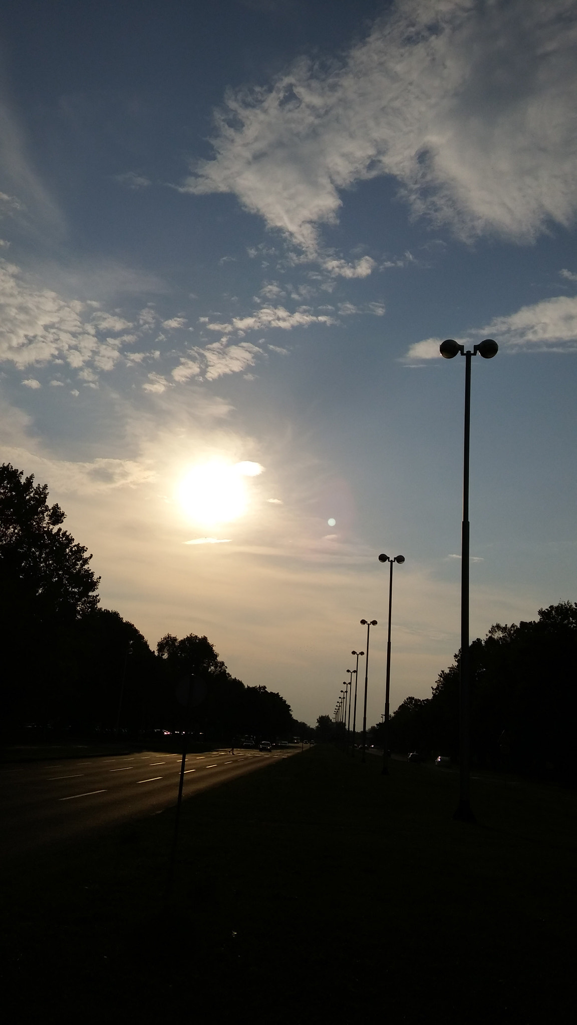 LG H650E sample photo. Highway in sunset photography