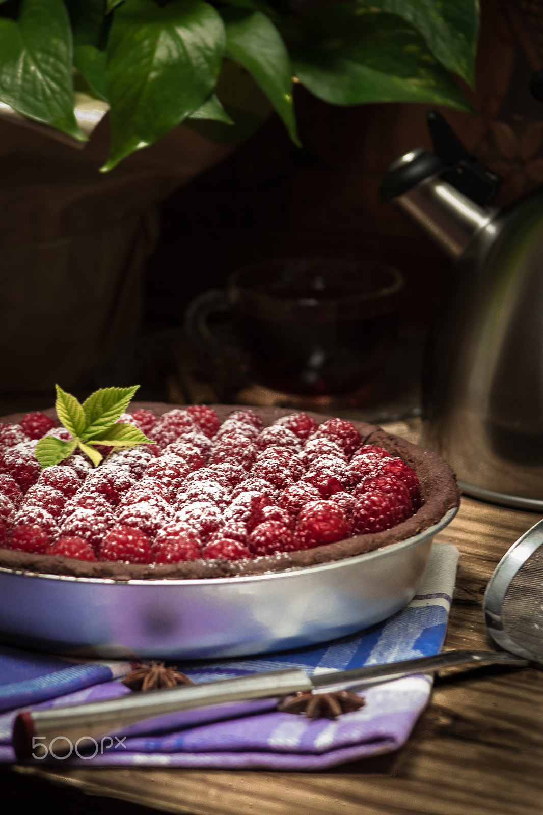 Canon EF 75-300mm f/4-5.6 USM sample photo. Chocolate raspberry tart photography
