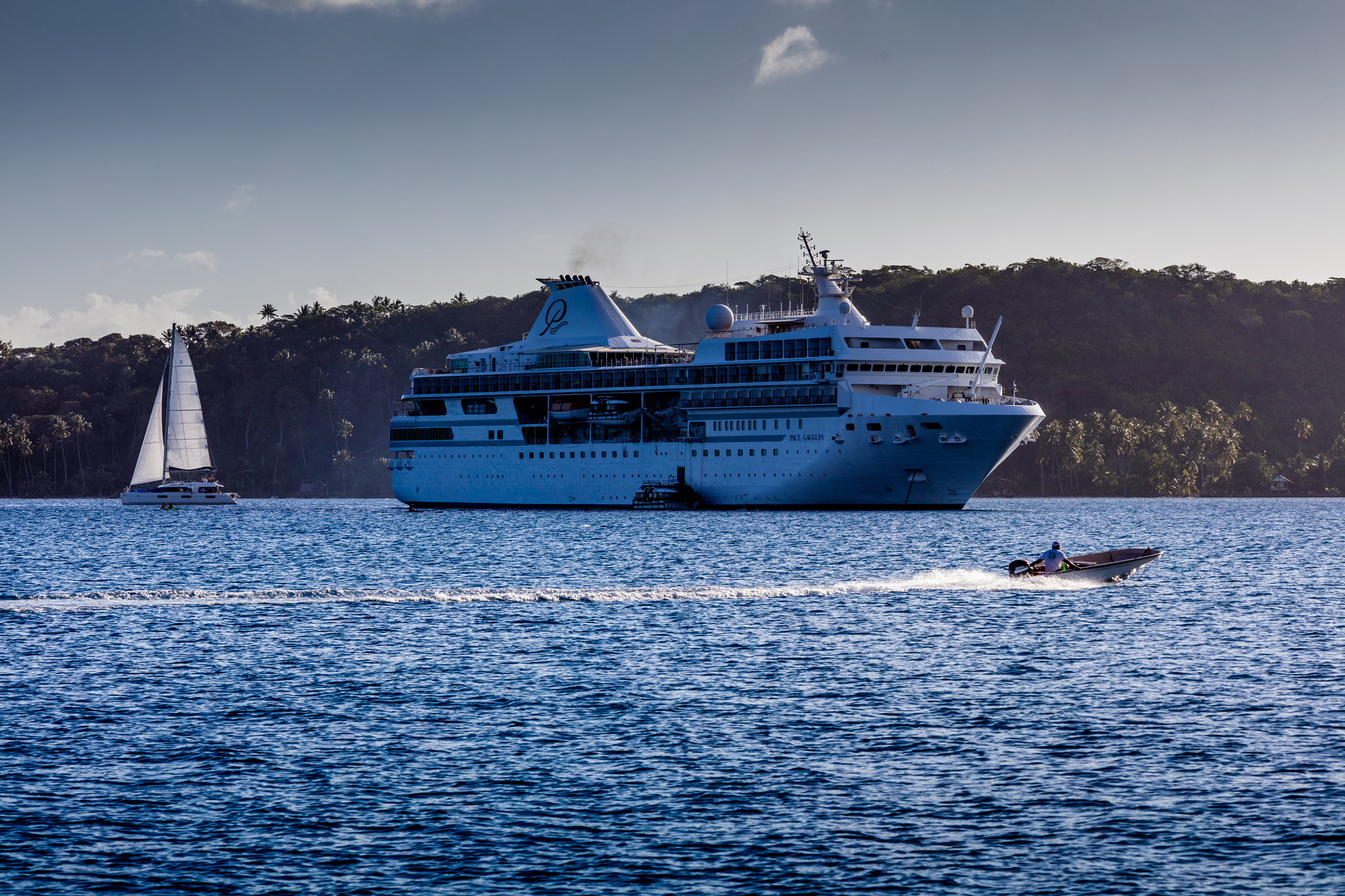Canon EF 70-300mm F4-5.6 IS USM sample photo. Cruise ship paul gauguin viatape, bora bora photography