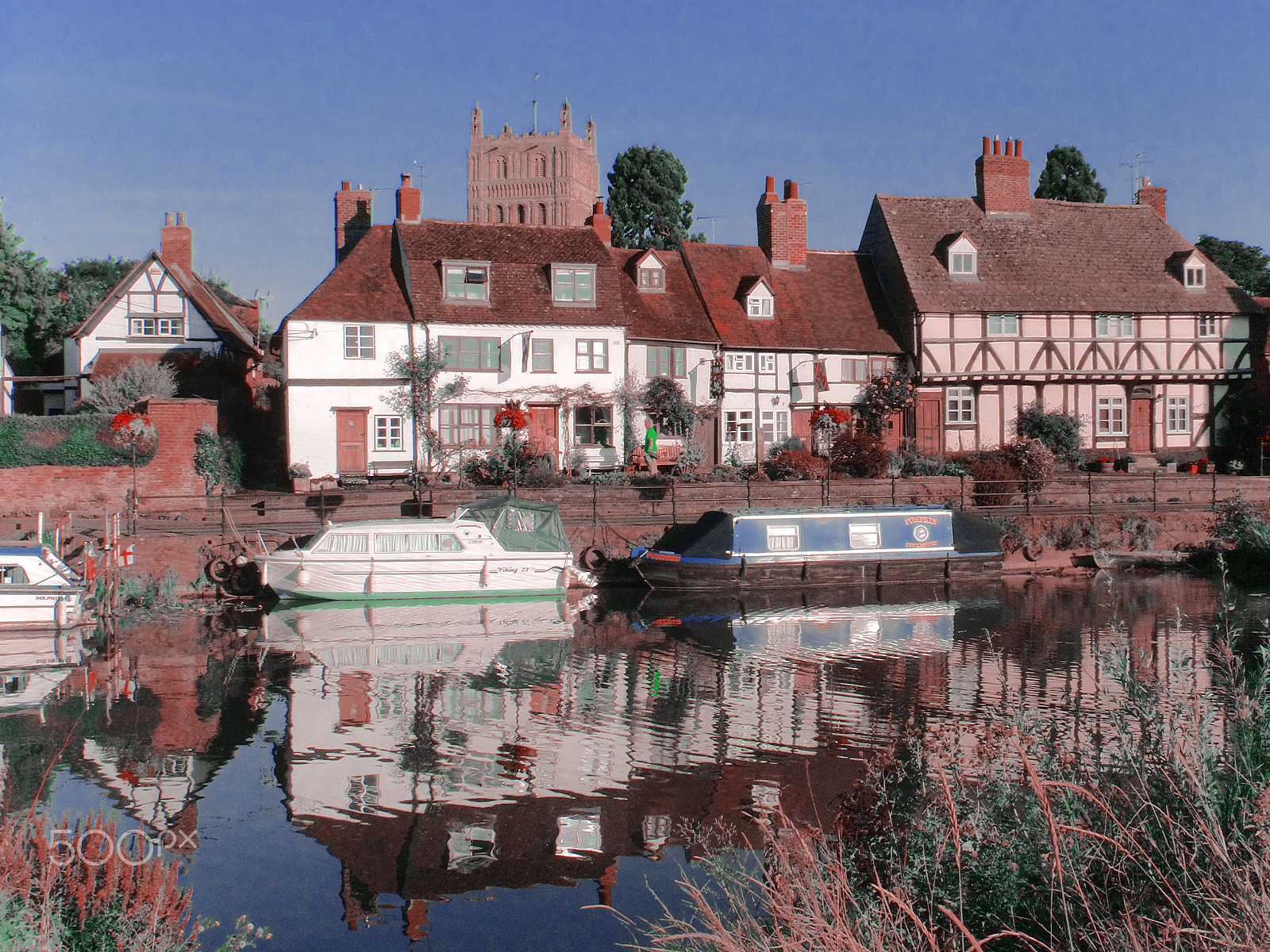 Sony Cyber-shot DSC-TF1 sample photo. Tewkesbury evening reflection photography