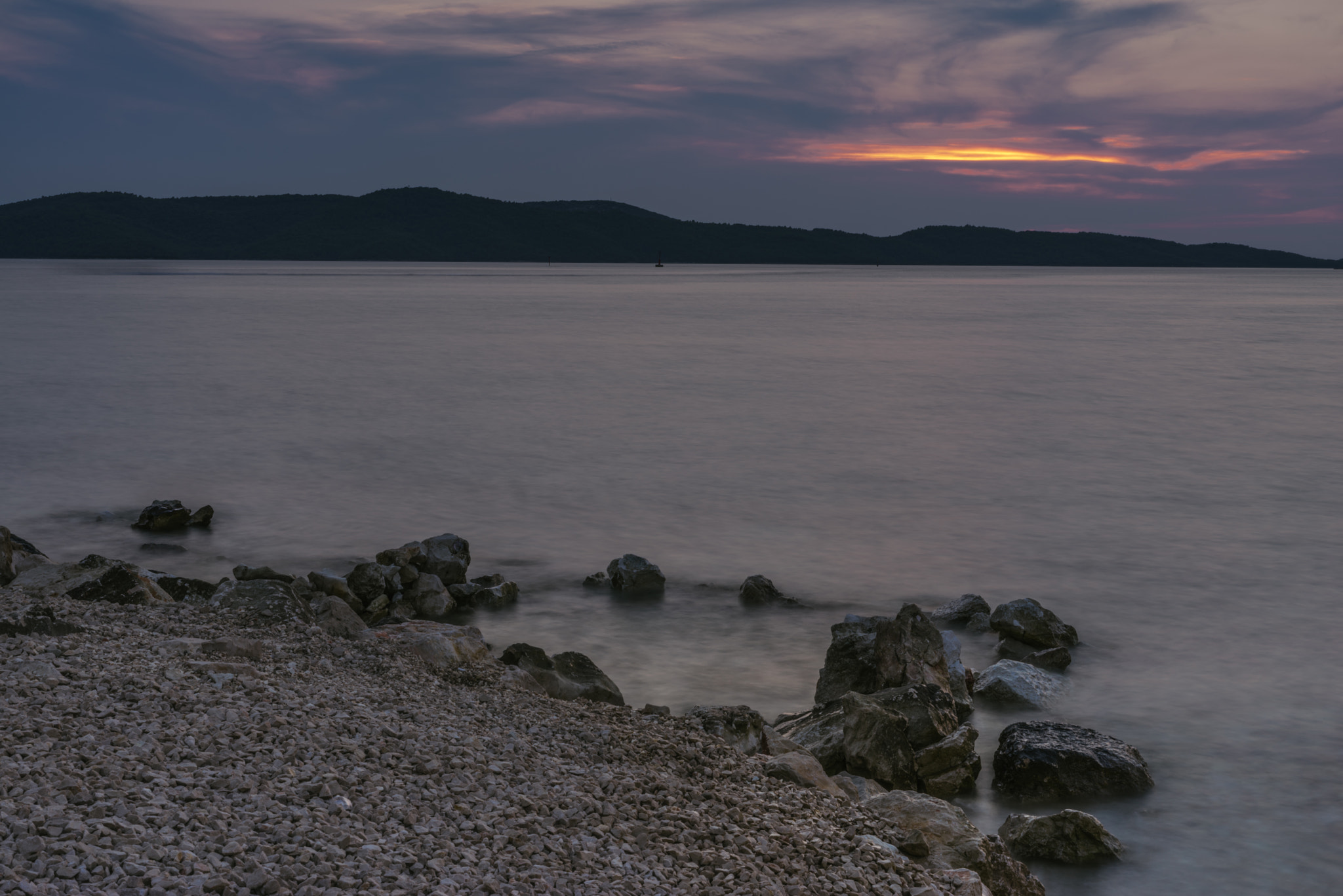 Sony a7R + Sony FE 50mm F1.8 sample photo. Brodarica sunset photography