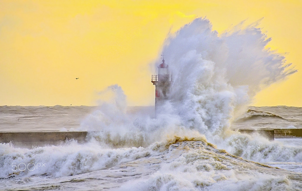 Nikon D7000 + Nikon PC-E Nikkor 24mm F3.5D ED Tilt-Shift sample photo. The wave and the lighthouse photography