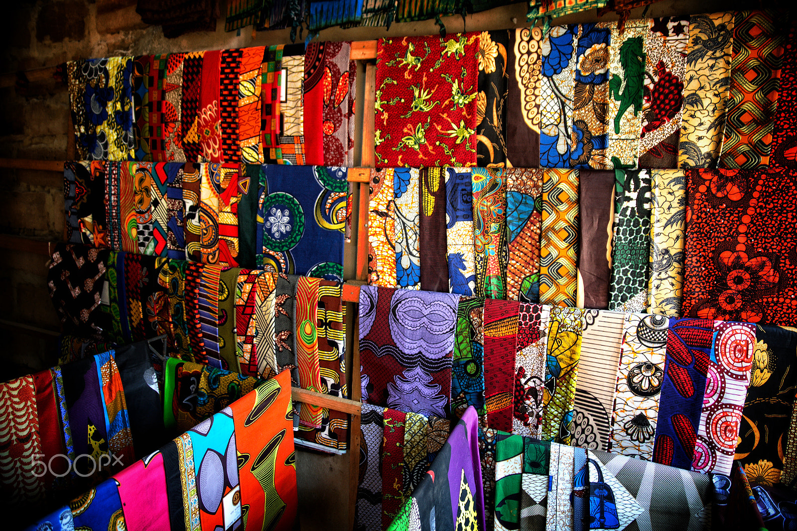 Canon EOS 6D + Canon 24-70mm sample photo. Selling textiles on a market in livingston, zambia ... photography