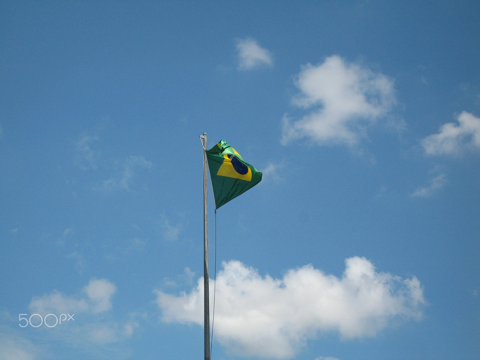 Canon IXY DIGITAL 700 sample photo. Flag in sky photography