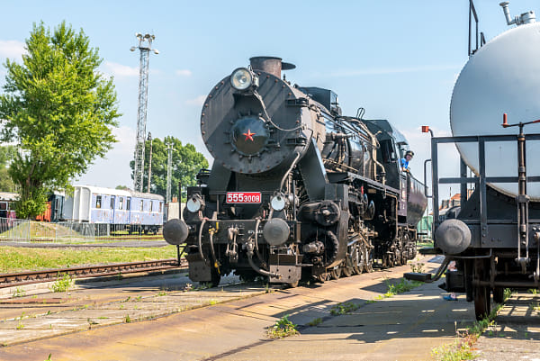 Restorated steam locomotive shunting