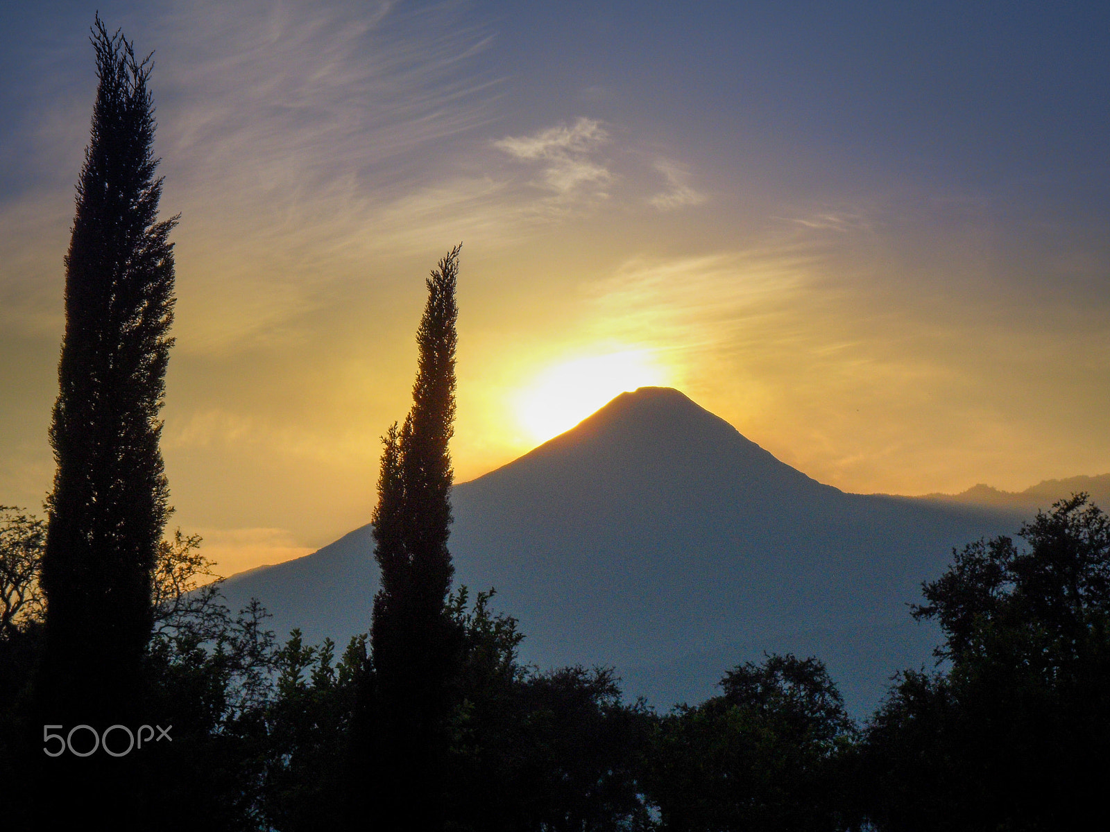 Samsung PL170,PL171 / VLUUPL170,PL171 sample photo. The sun setting on the volcano photography