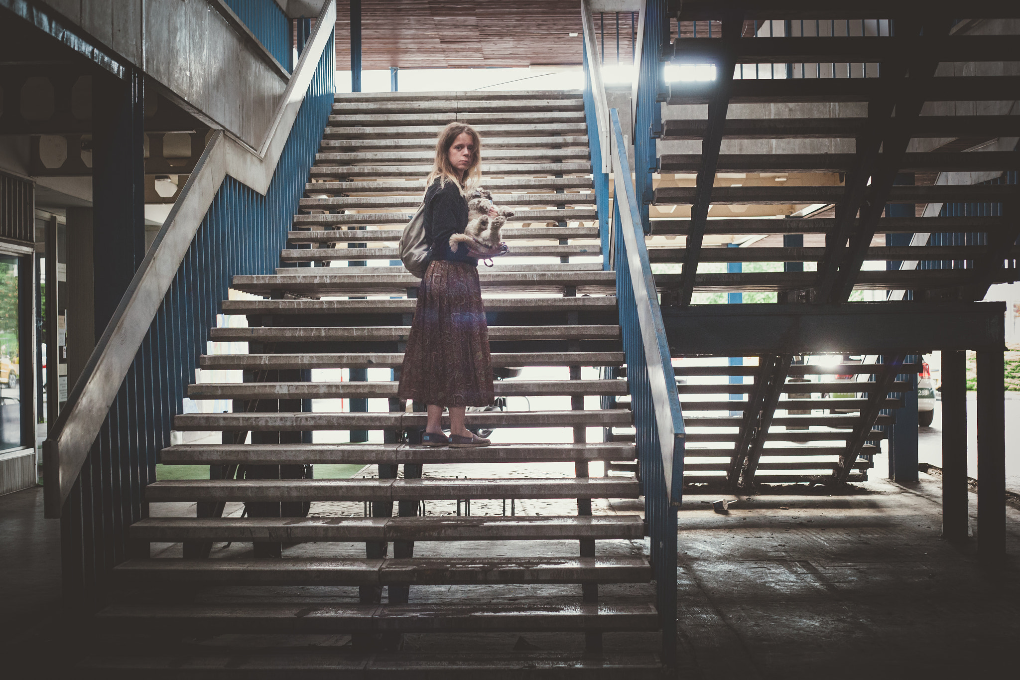 Canon EF 50mm f/1.8 sample photo. Janka and the stairs photography