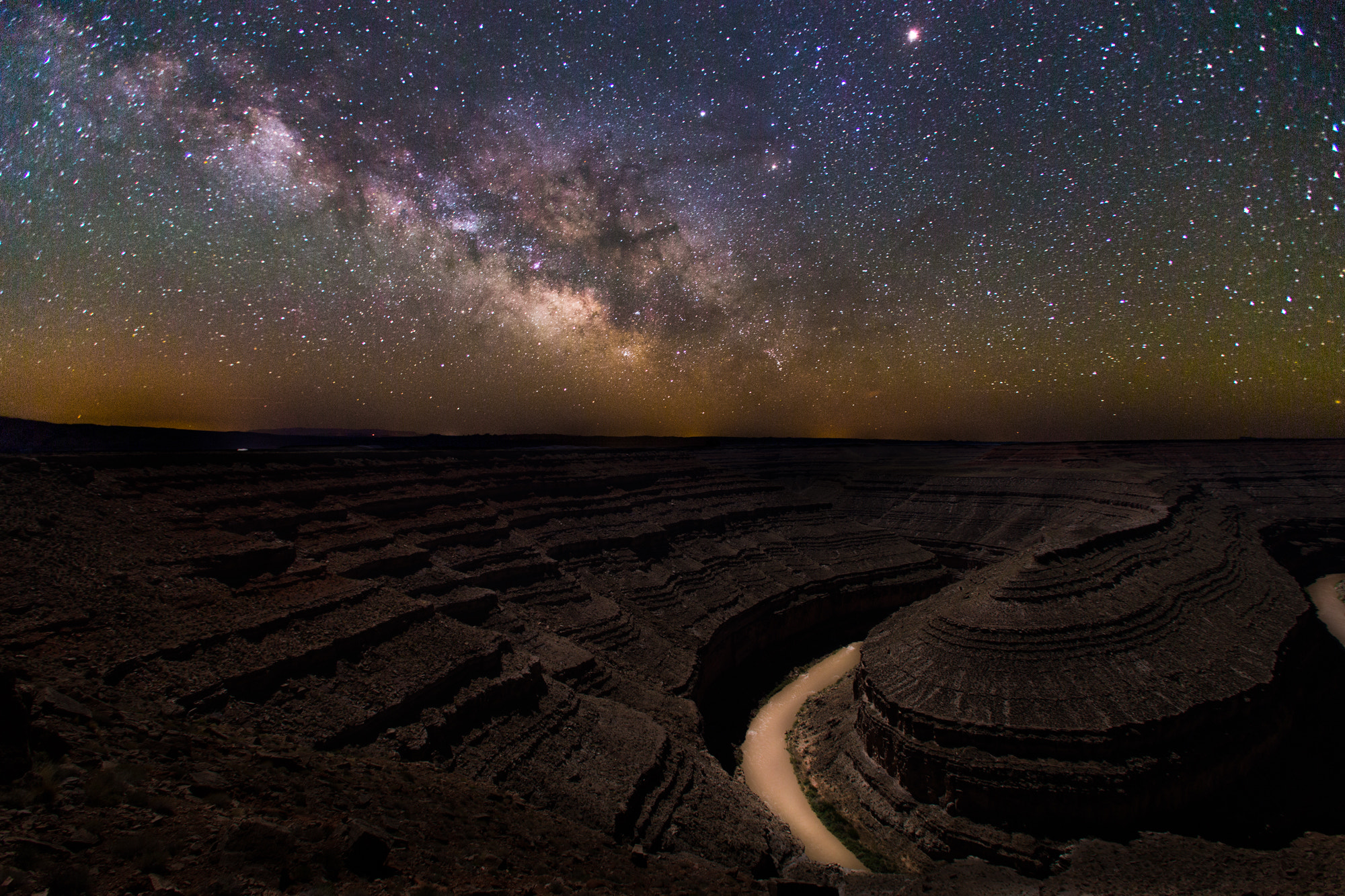 Canon EOS 6D + Canon EF 17-35mm f/2.8L sample photo. June milky way at goosenecks state park in utah photography