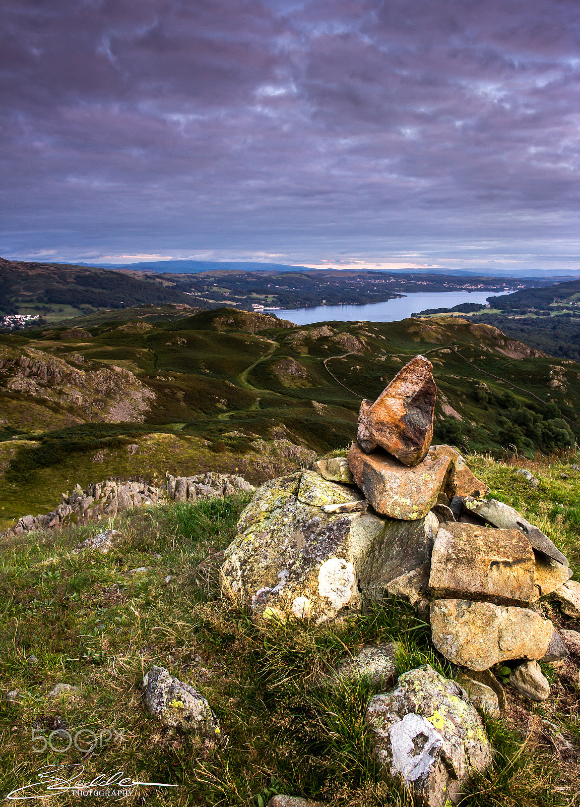 Sigma 18-125mm F3.8-5.6 DC OS HSM sample photo. Looking over windermere from loughrigg fell at sunset photography