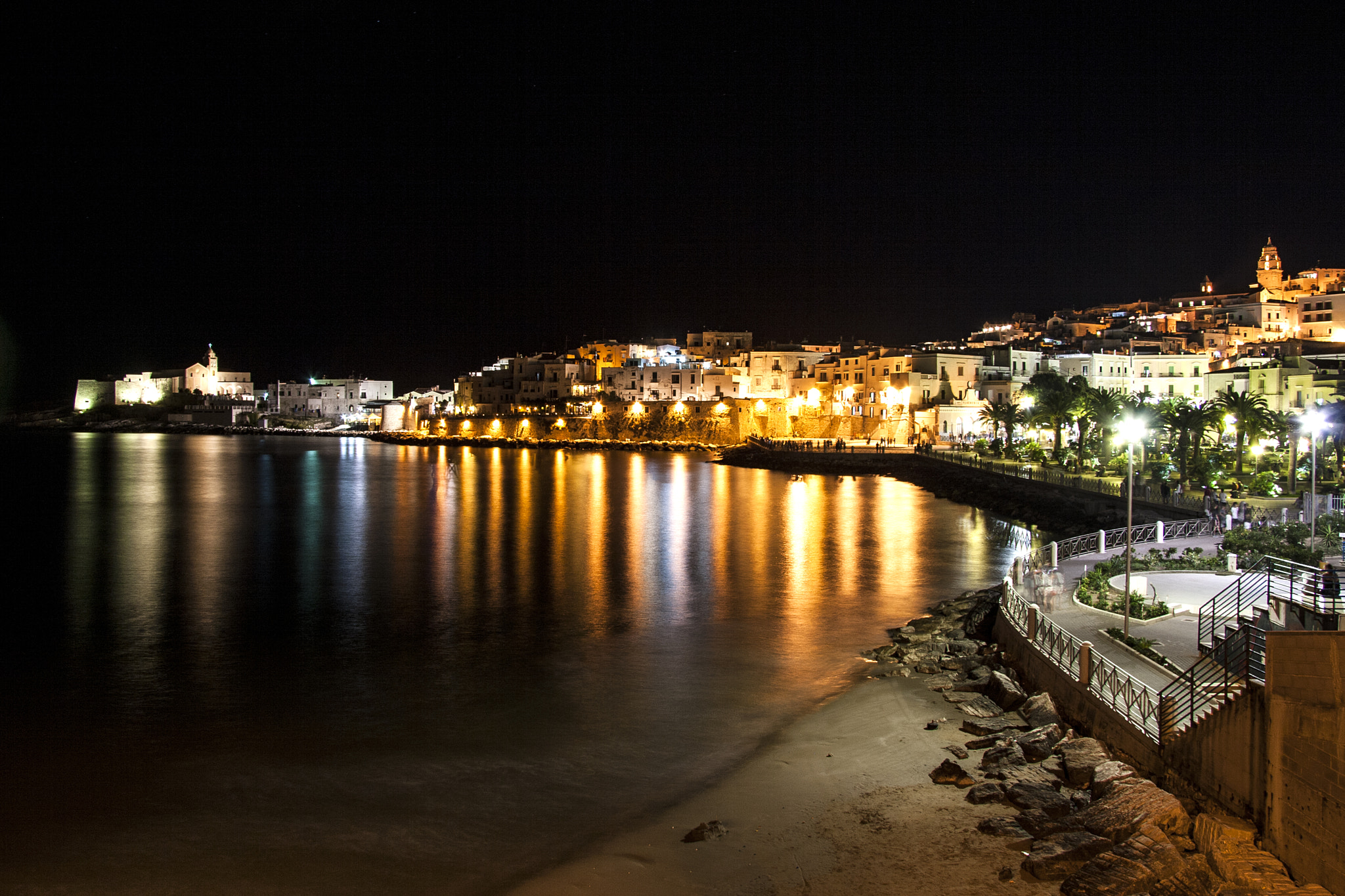 Canon EF-S 17-85mm F4-5.6 IS USM sample photo. Vieste by night, gargano, italy, 2016 photography