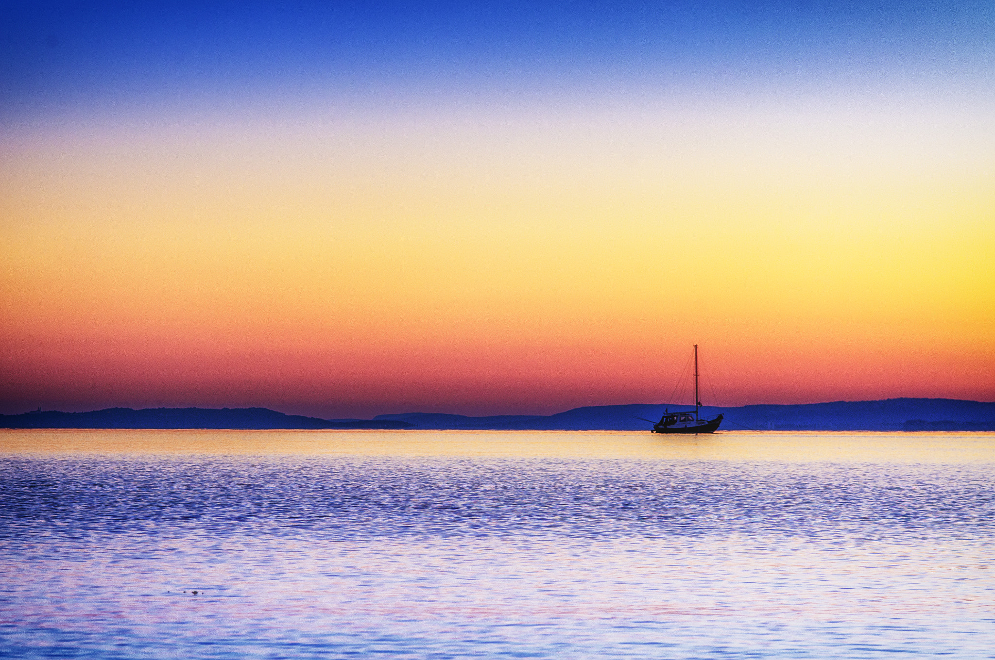 Pentax K-r + Sigma sample photo. Sunset at lake balaton photography