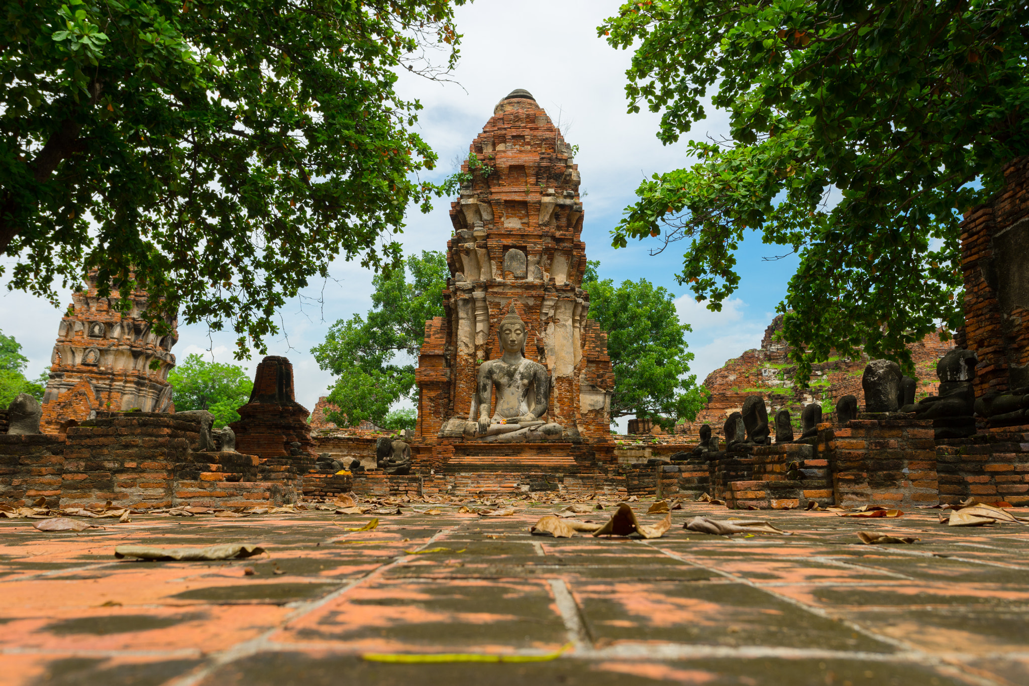 Sony a7 II + Canon EF 17-40mm F4L USM sample photo. Buddha status's head from ayutthaya ruin, thailand photography