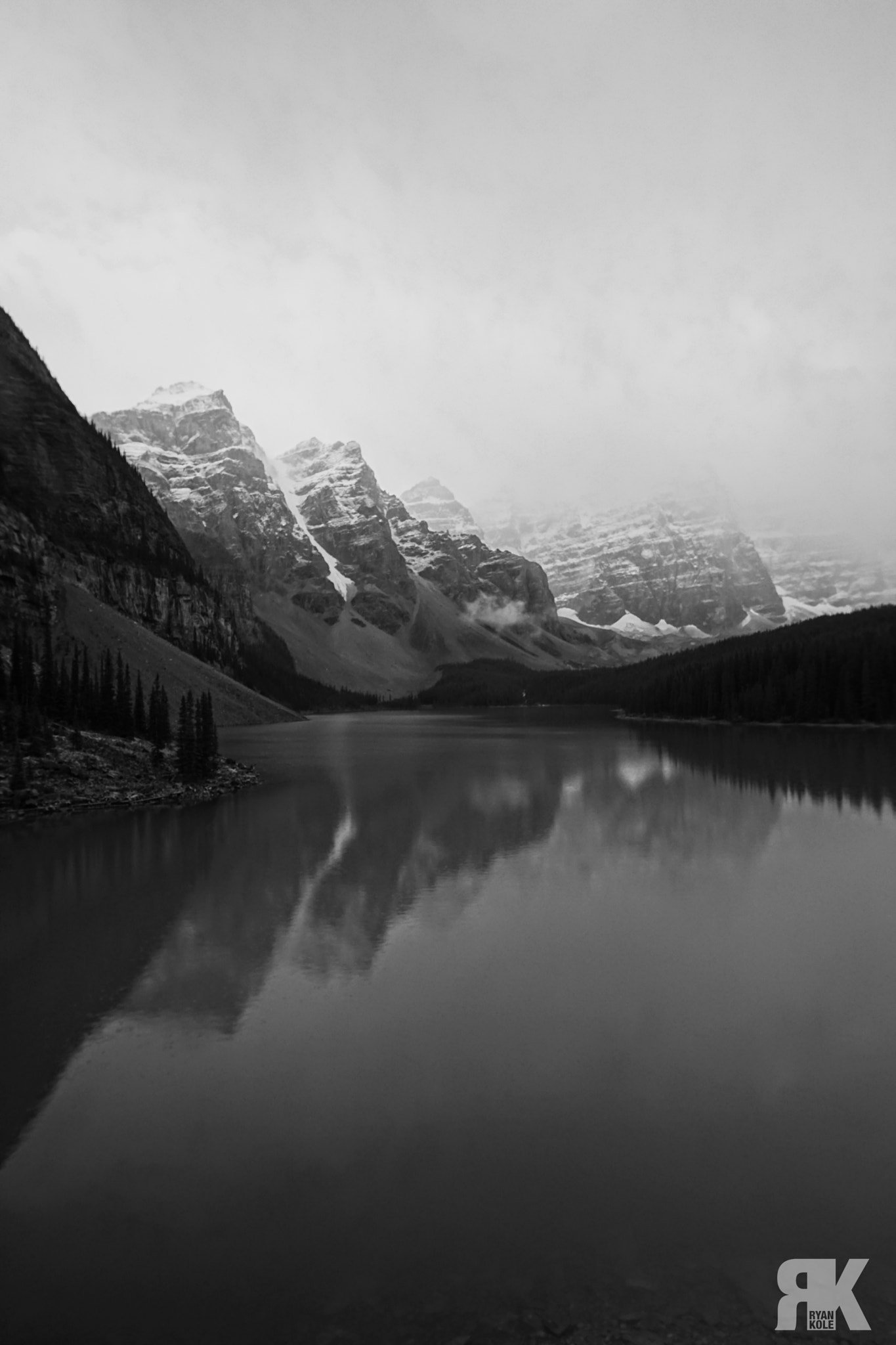 Sony ILCA-77M2 sample photo. Stormy day at moraine lake photography
