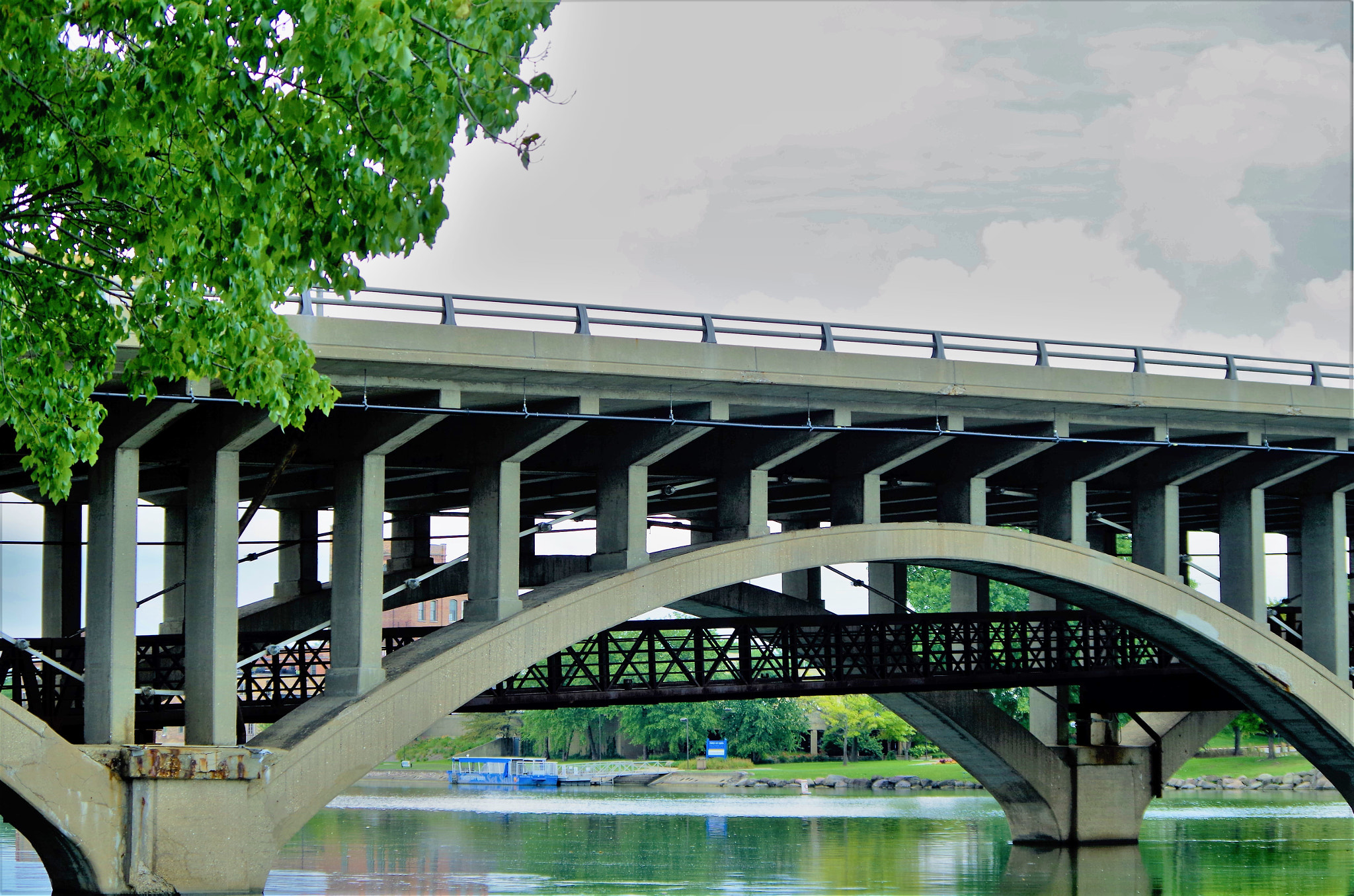 Pentax K-50 + Pentax smc DA 50-200mm F4-5.6 ED sample photo. Rock river bridge photography