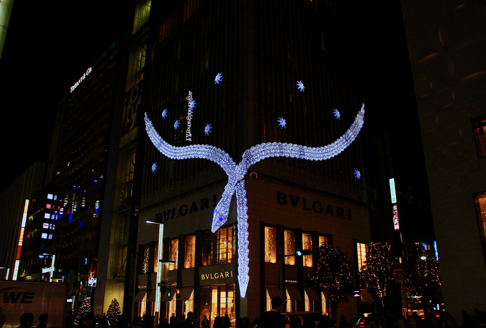 Canon EF 75-300mm F4.0-5.6 IS USM sample photo. Tokyo ginza night photography