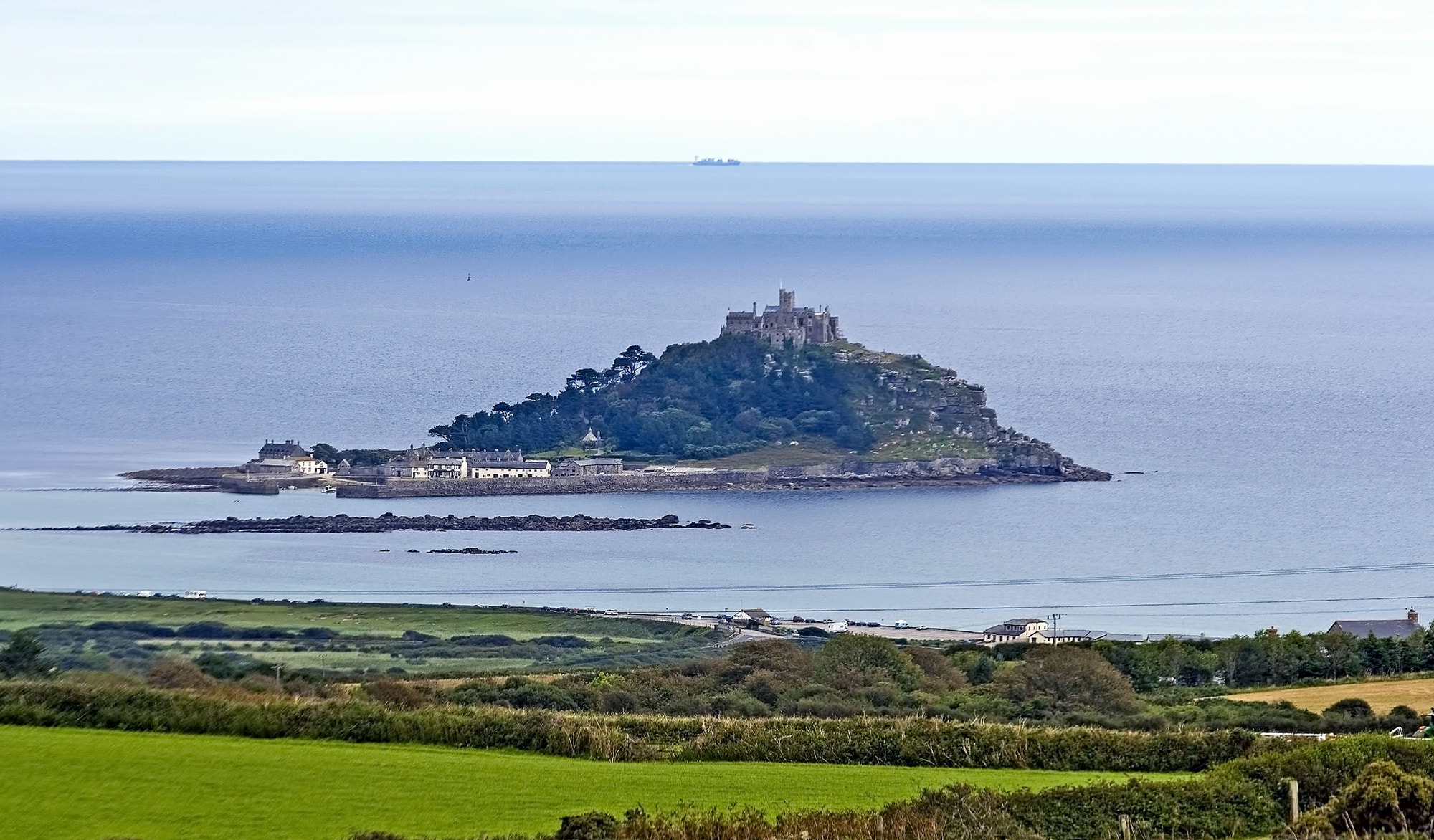 Canon EOS 30D + Canon EF 70-300mm F4-5.6 IS USM sample photo. St michael's mount from above marazion photography