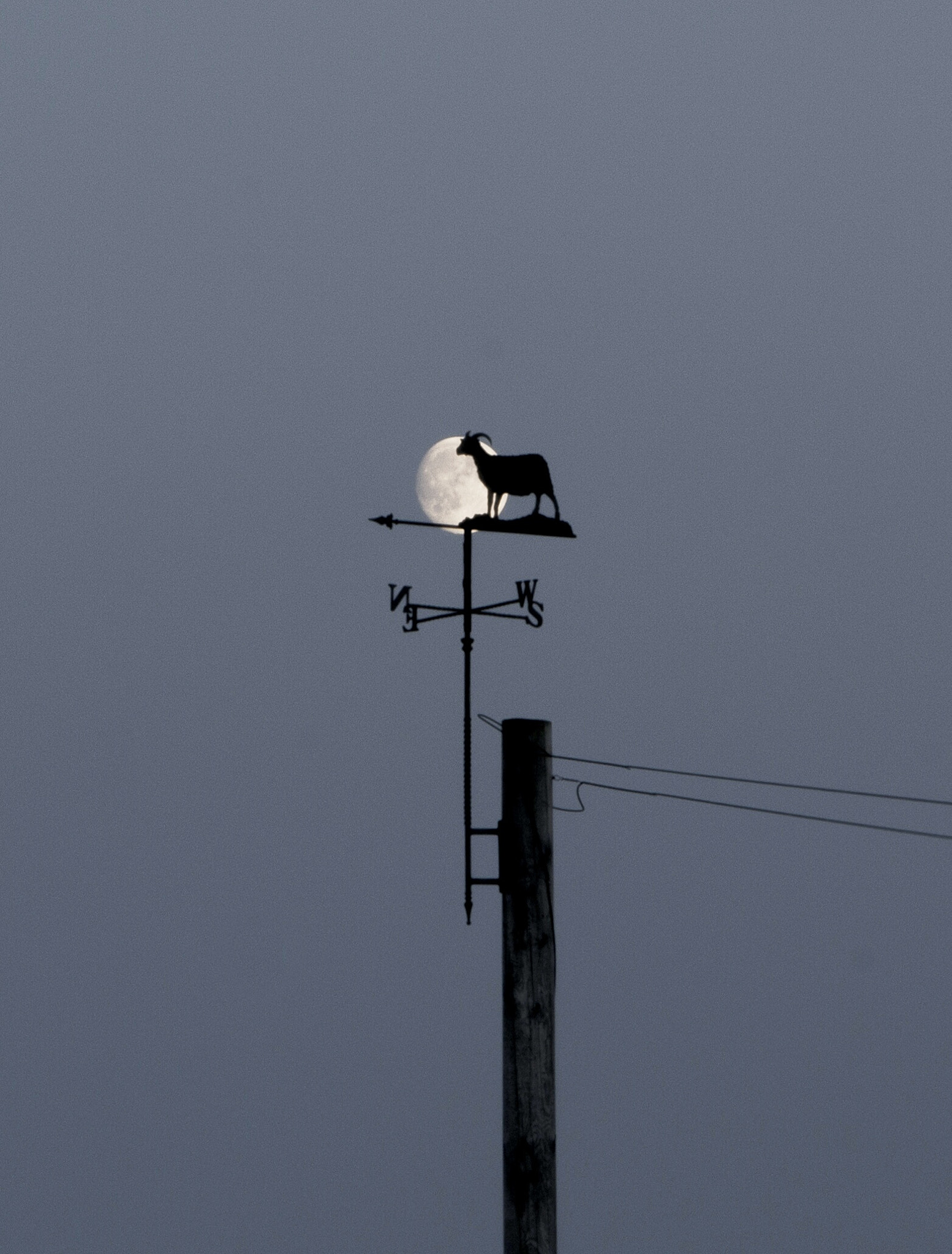 Canon EOS 100D (EOS Rebel SL1 / EOS Kiss X7) sample photo. Moon and weathervane  photography