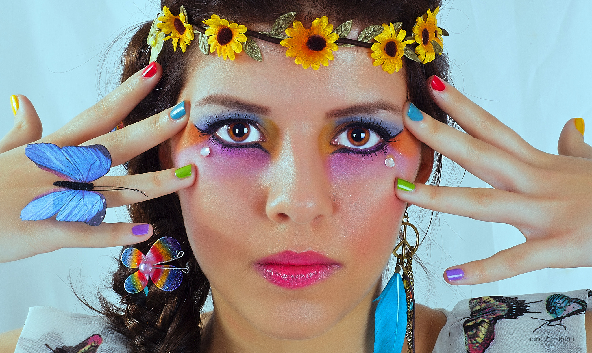 Nikon D2X + Nikon AF Nikkor 50mm F1.8D sample photo. Colourfull make up photography
