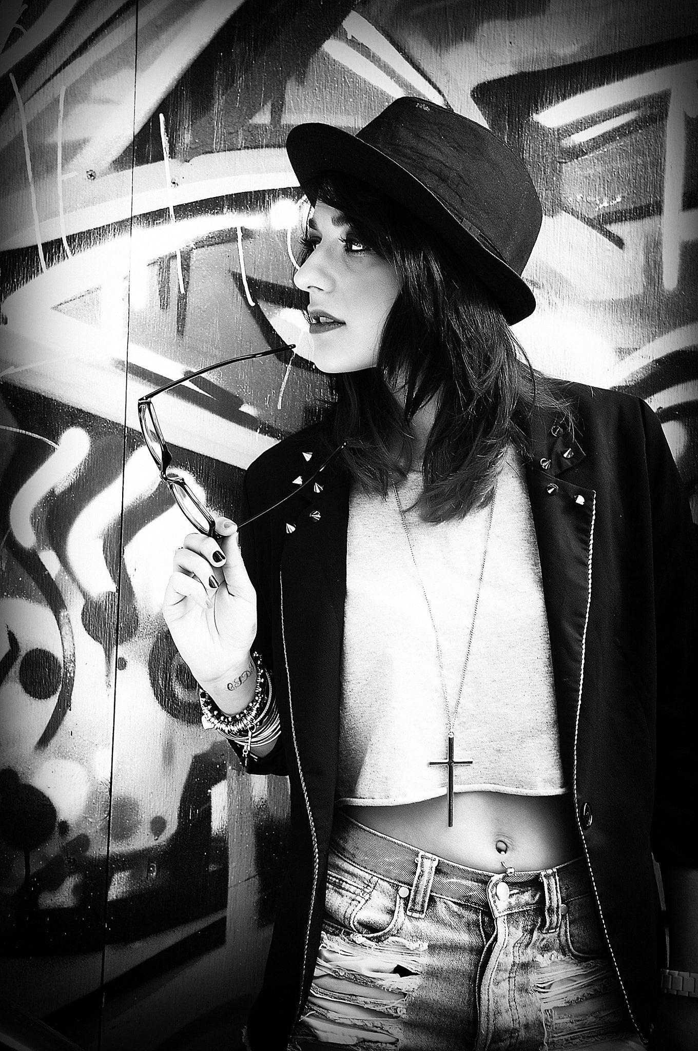 Nikon D2X sample photo. Young woman with punk style photography