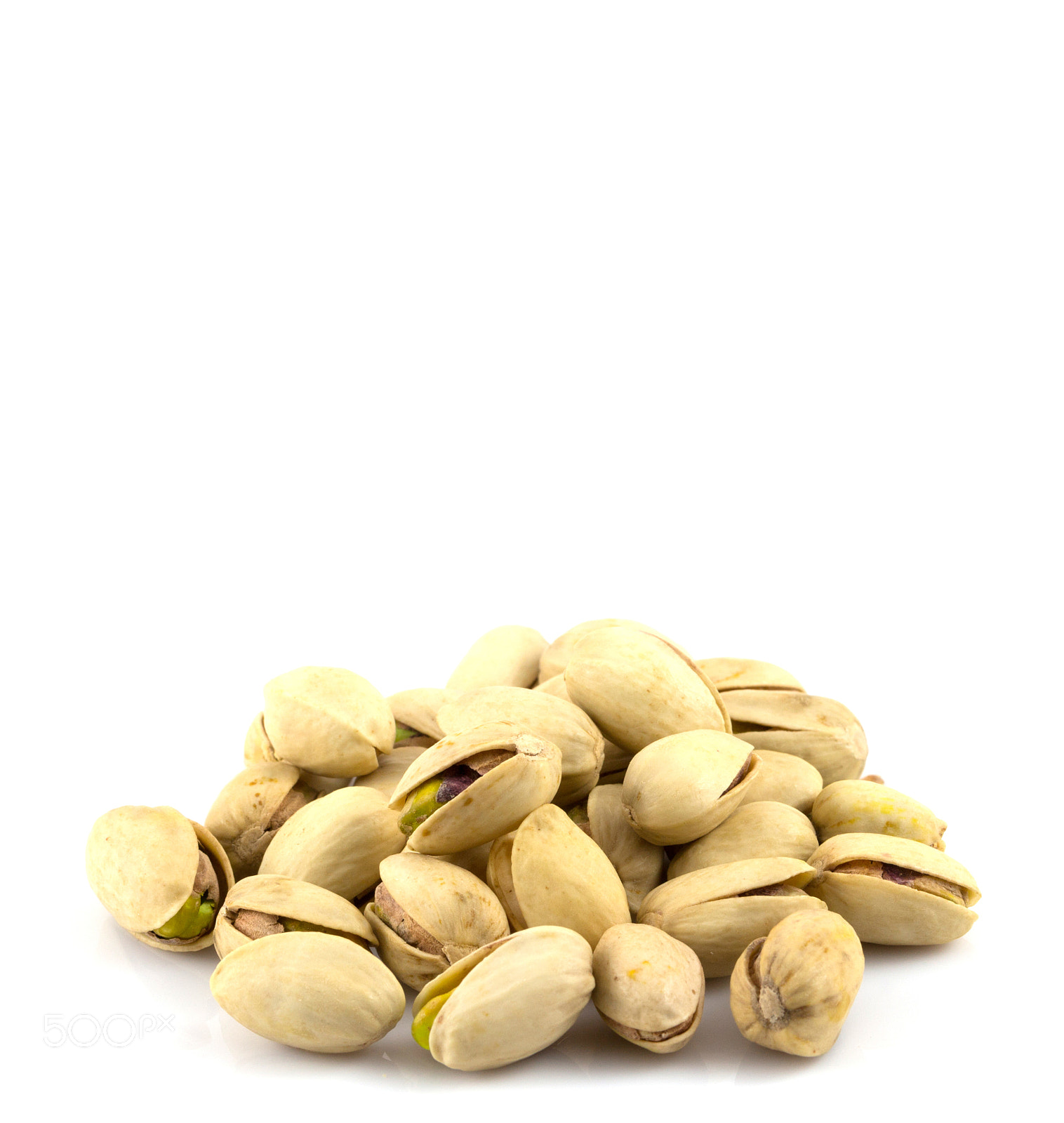 Canon EF 100mm F2.8L Macro IS USM sample photo. Pistachios isolated on white background photography