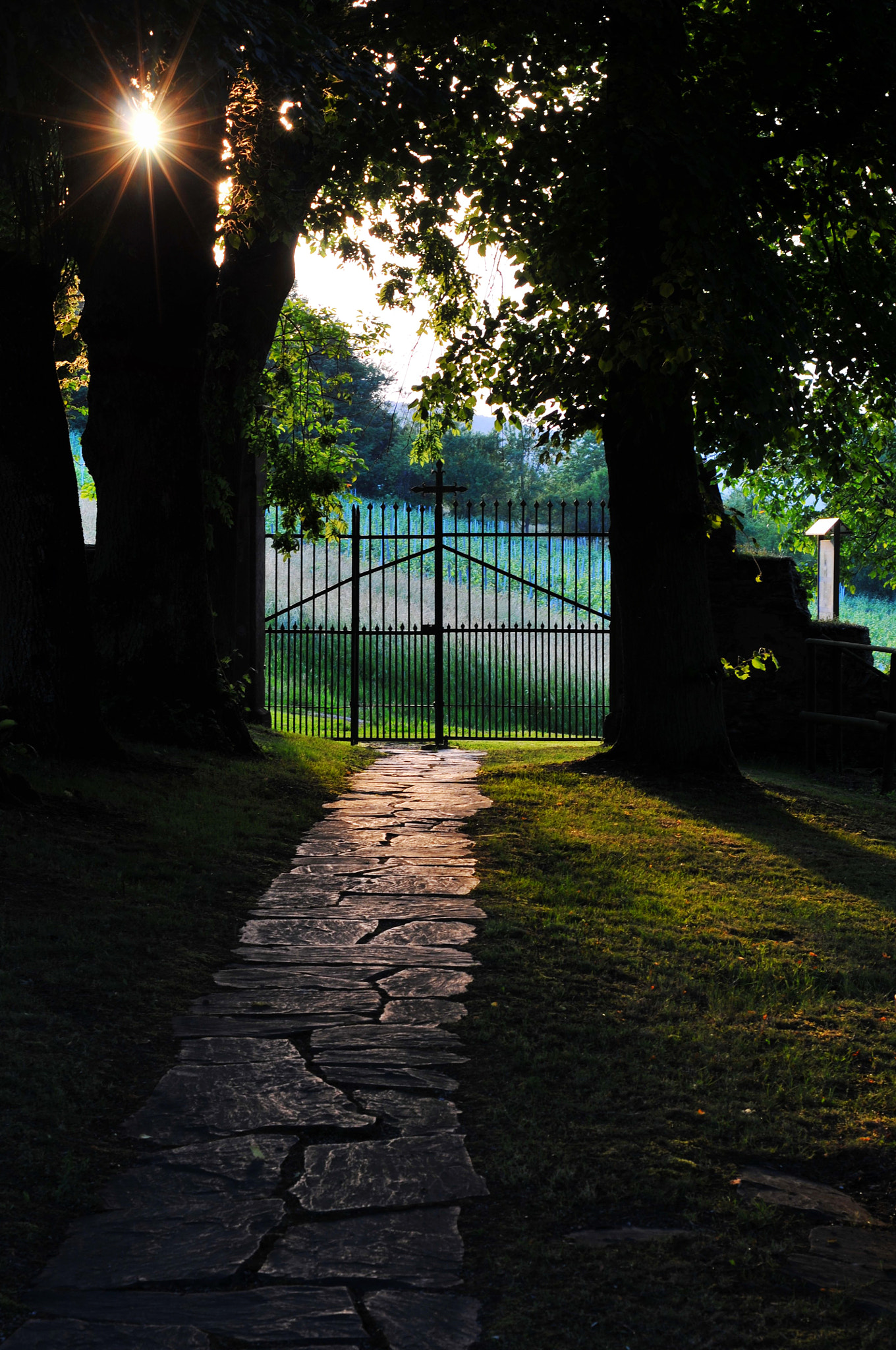 Nikon D300S + AF Nikkor 50mm f/1.8 sample photo. Sunset at an old chapel photography