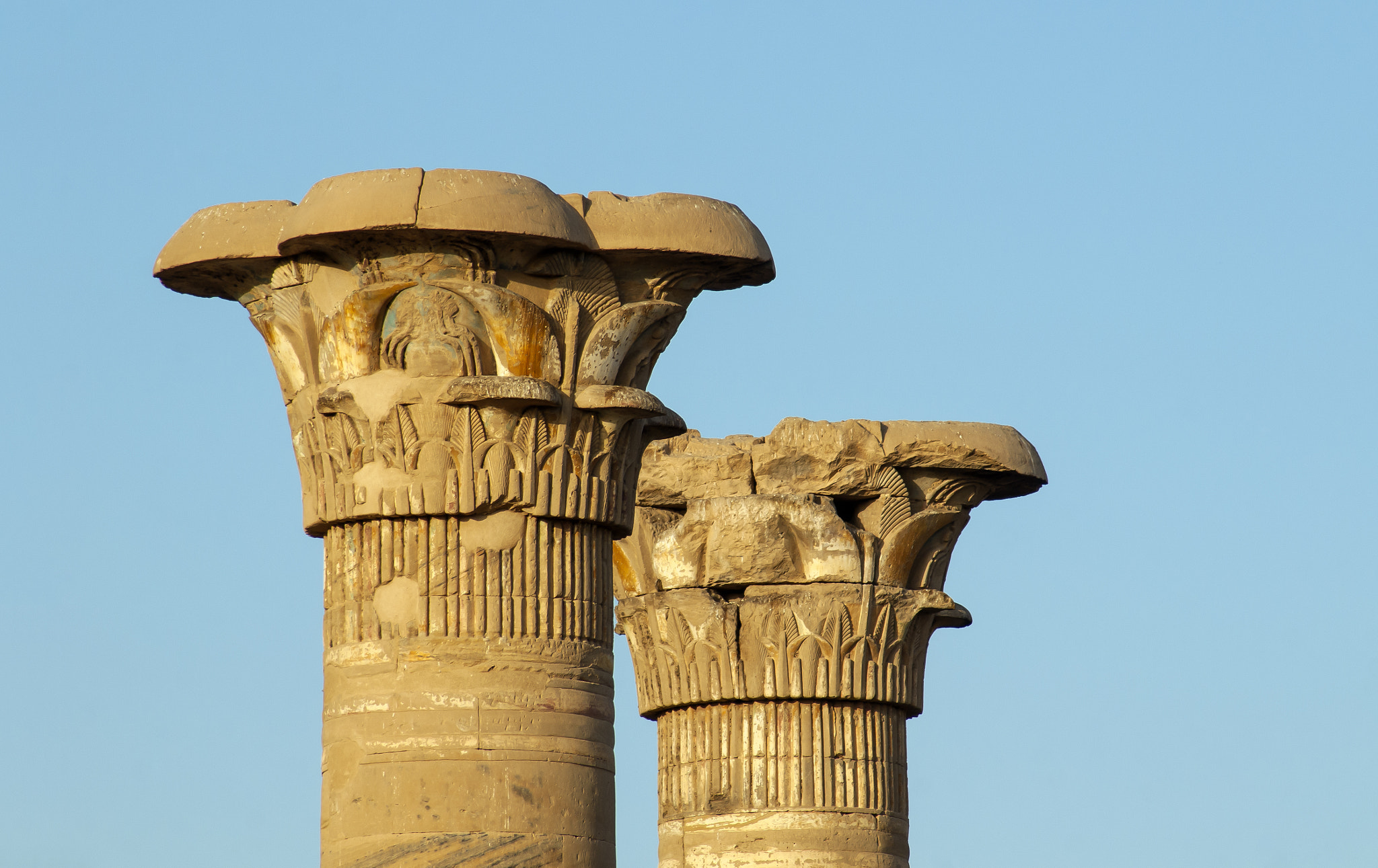Nikon D300 sample photo. Column capitals, medinet habu, egypt photography