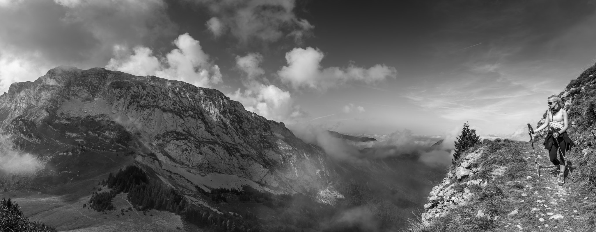 Pentax K-3 II sample photo. Arcaloz hike bw photography
