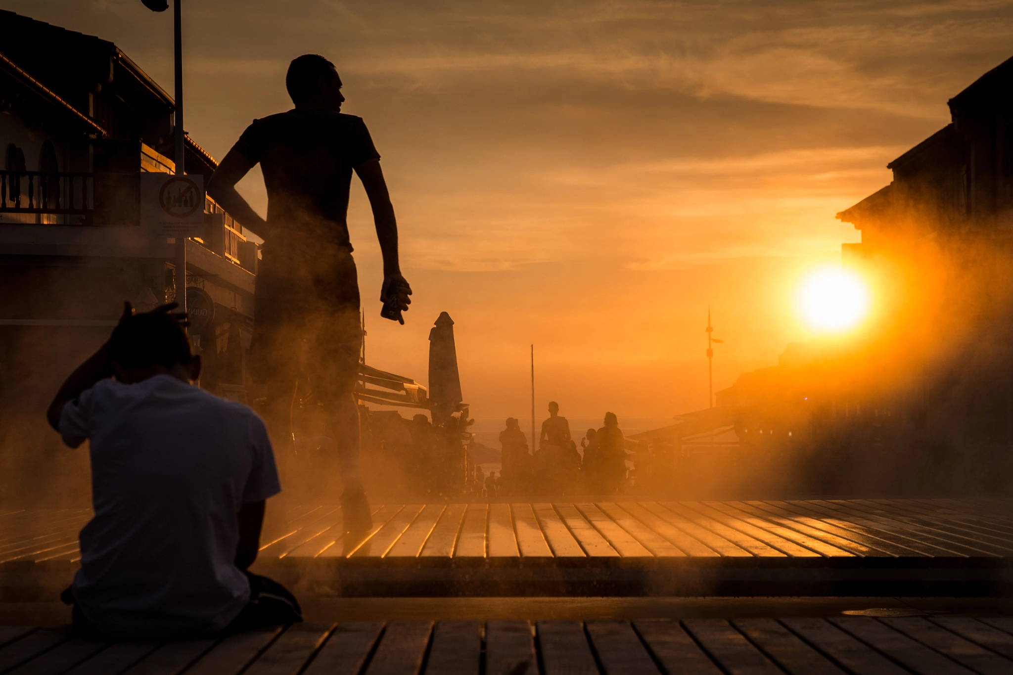 Nikon D800E sample photo. Hossegor sunset haze photography
