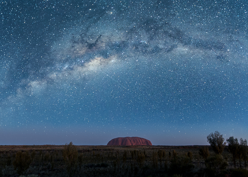 Sony a7S + Canon EF 300mm f/2.8L sample photo. Uluru milky way photography