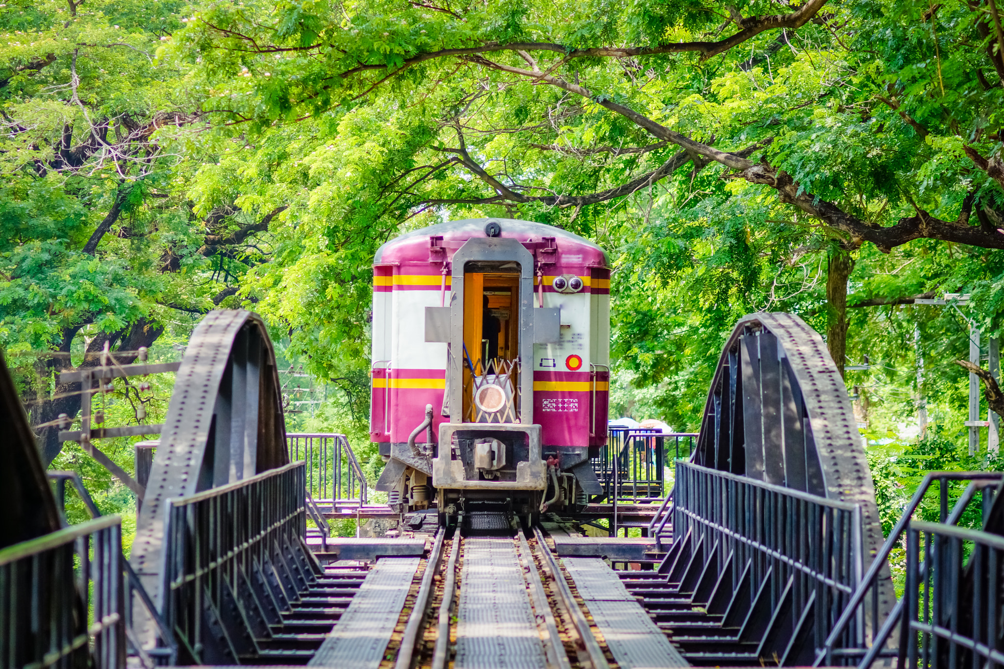 Sony SLT-A77 sample photo. Train on the bridge over the river kwai in kanchanaburi, thailan photography