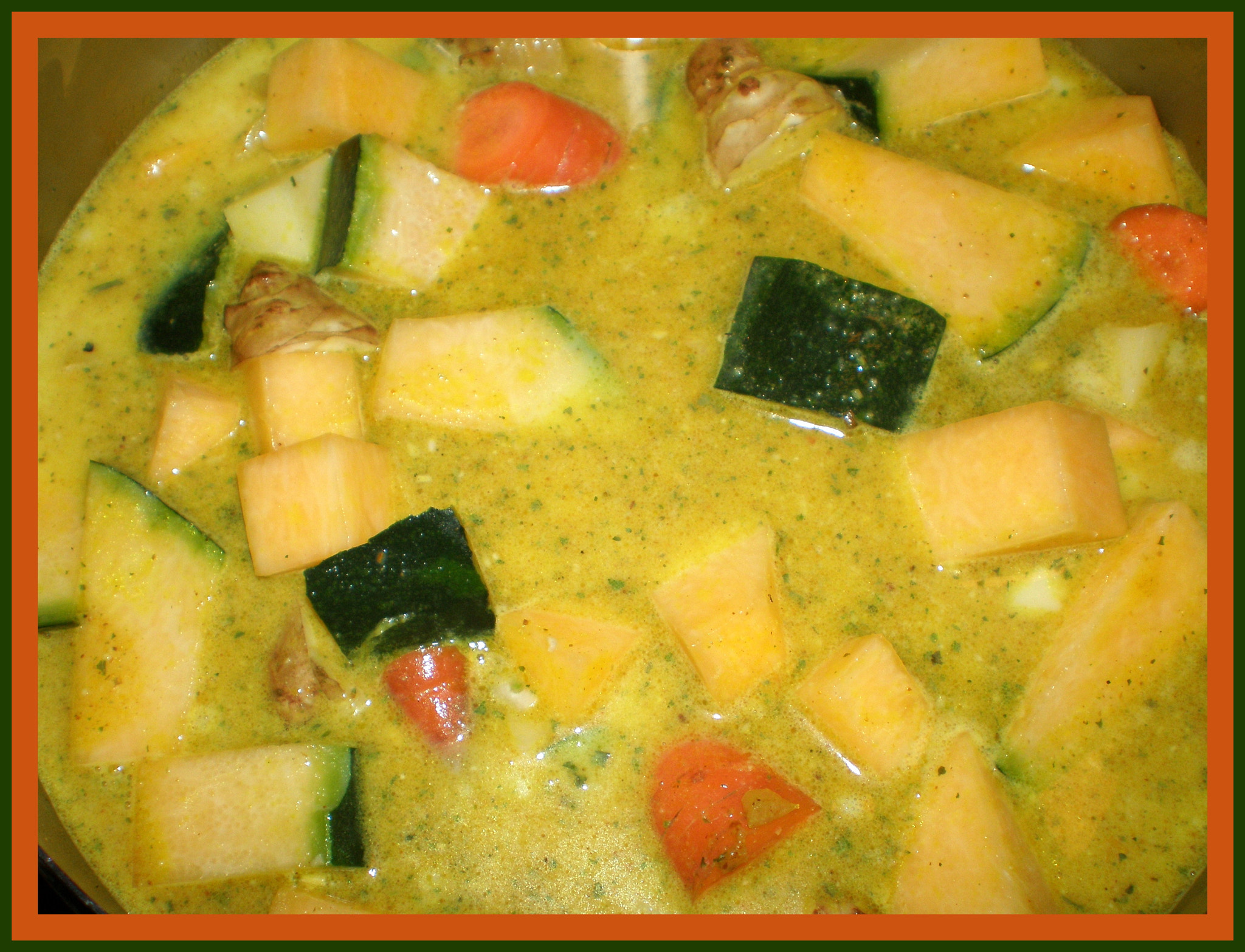 Olympus FE190/X750 sample photo. Vegetable soup photography