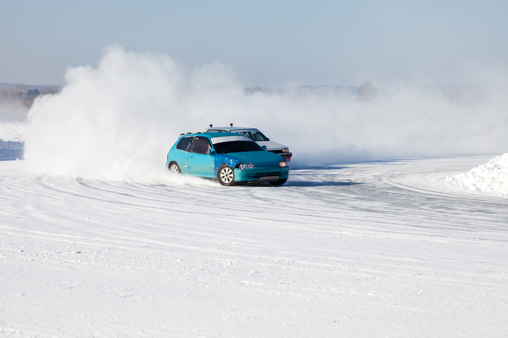 Canon EOS 5D Mark II + Canon EF 70-210mm f/3.5-4.5 USM sample photo. Auto ice racing photography