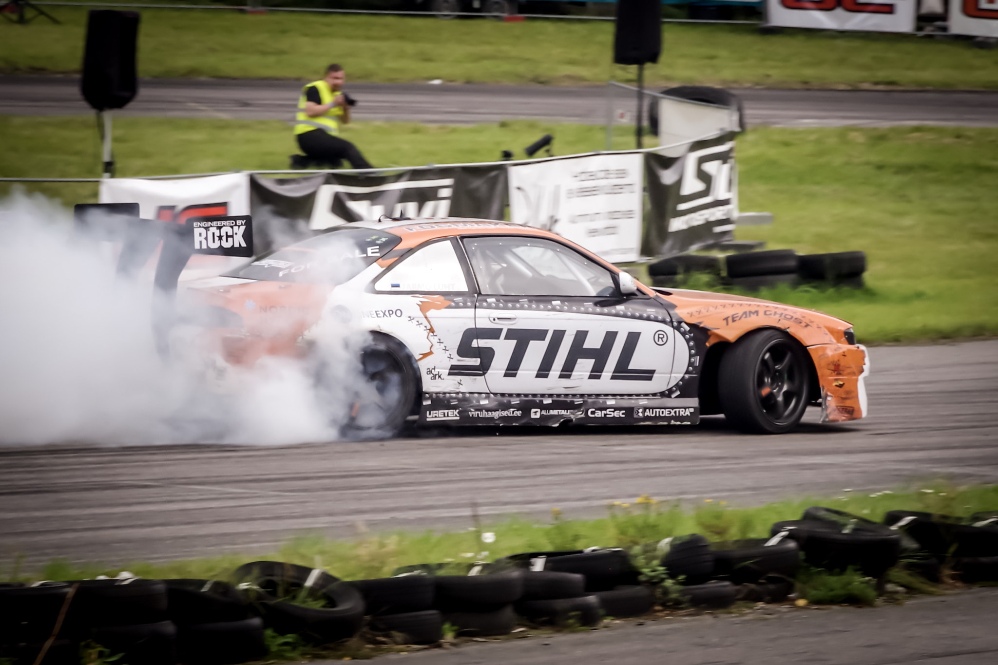 Pentax K-S2 sample photo. Stihl drift car burnout photography