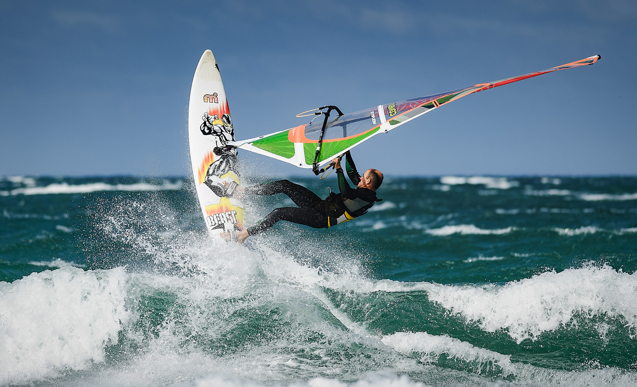 Nikon D3S + Nikon AF-S Nikkor 300mm F4D ED-IF sample photo. Windsurfer photography